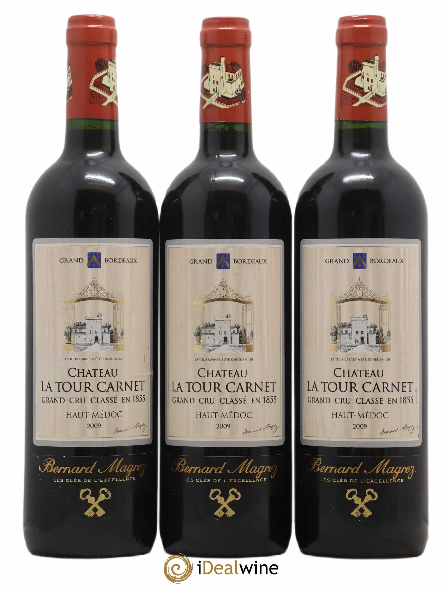 Château la Tour Carnet 4ème Grand Cru Classé 2009 - Lot de 3 bouteilles - 0