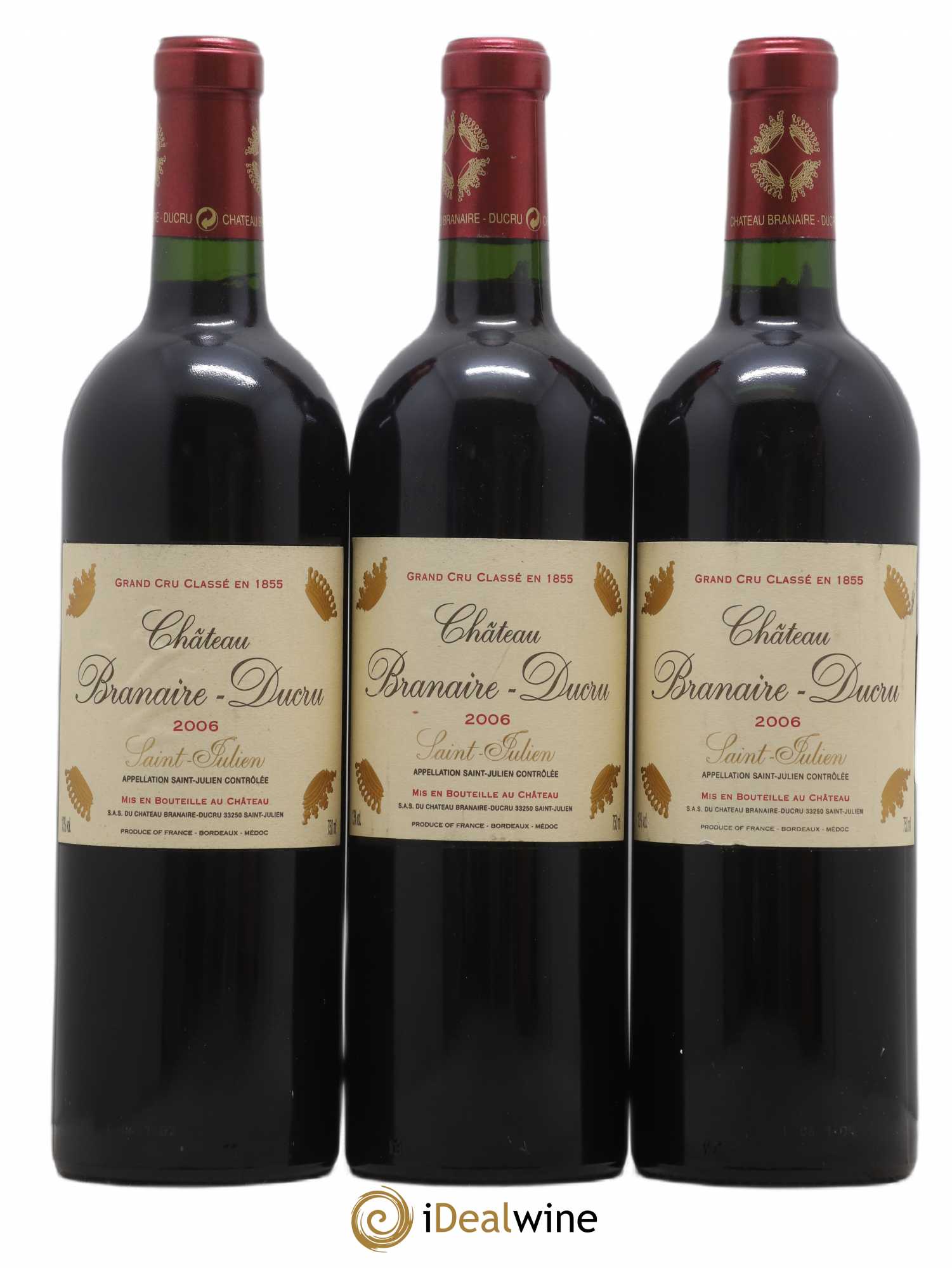 Château Branaire Ducru 4ème Grand Cru Classé 2006 - Lot de 3 bouteilles - 0