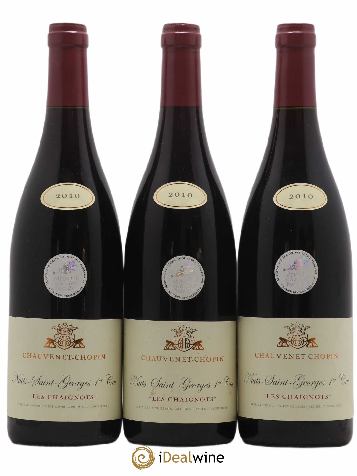 Nuits-Saint-Georges 1er Cru Les Chaignots Domaine Chauvenet-Chopin 2010 - Posten von 3 Flaschen - 0