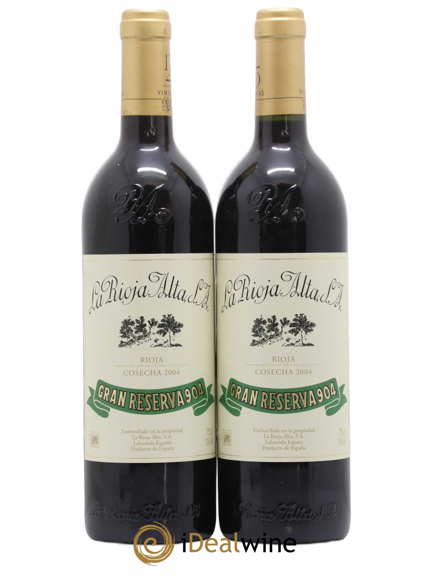 Rioja DOCa Gran Reserva 904 La Rioja Alta 2004 - Lot of 2 bottles - 0