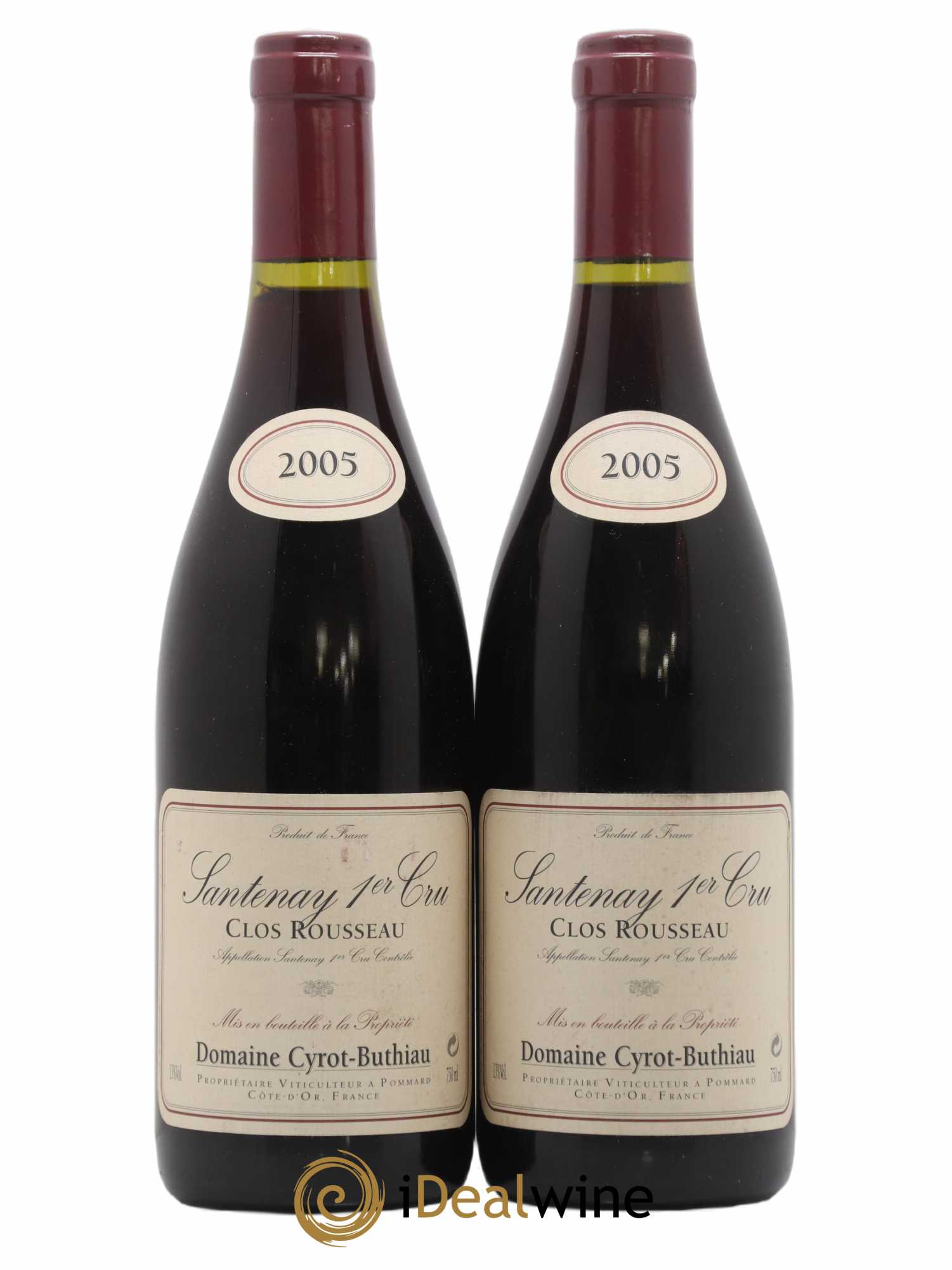 Santenay 1er Cru Clos Rousseau Domaine Cyrot Buthiau 2005 - Lot de 2 bouteilles - 0