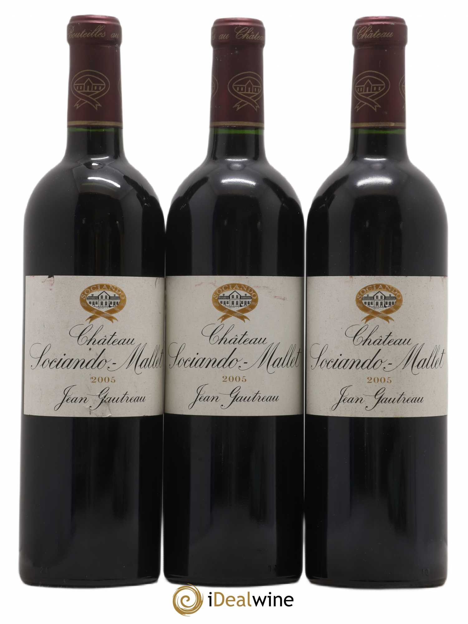 Château Sociando Mallet 2005 - Lot de 3 bouteilles - 0