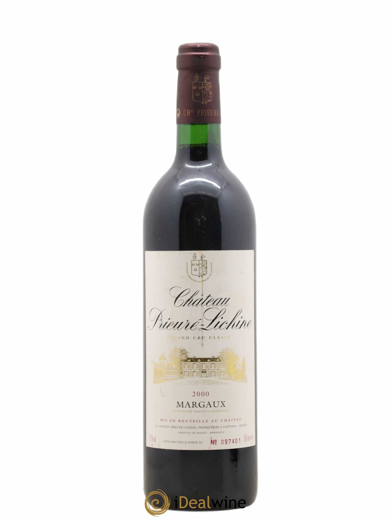 Château Prieuré Lichine 4ème Grand Cru Classé 2000 - Lot de 1 bouteille - 0