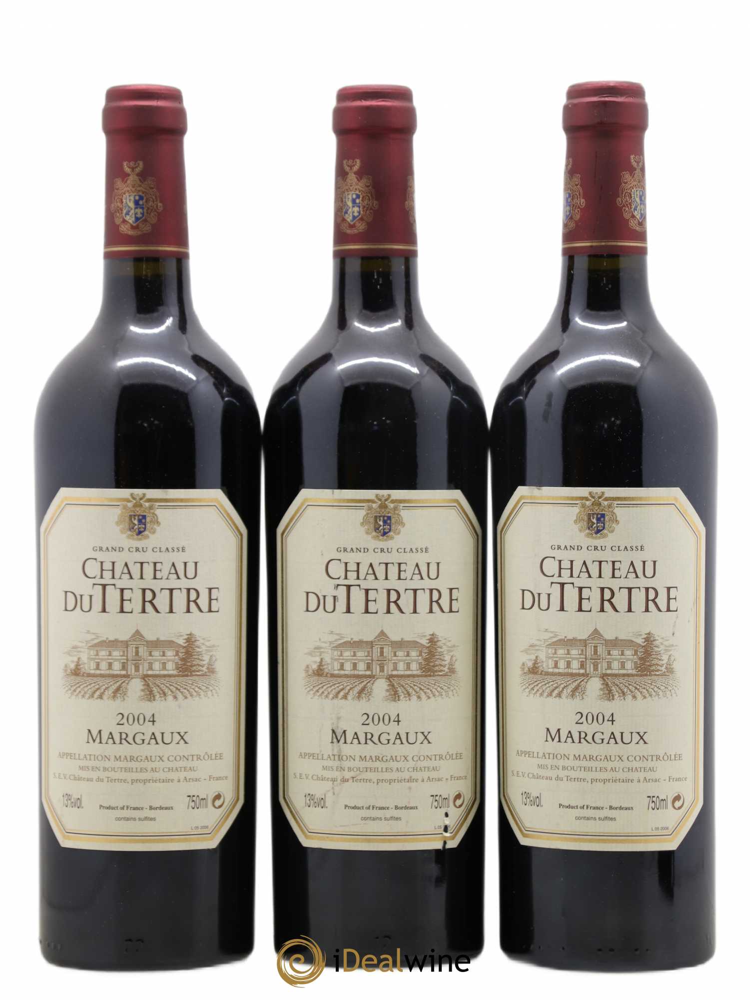 Château du Tertre 5ème Grand Cru Classé 2004 - Lot de 3 bouteilles - 0
