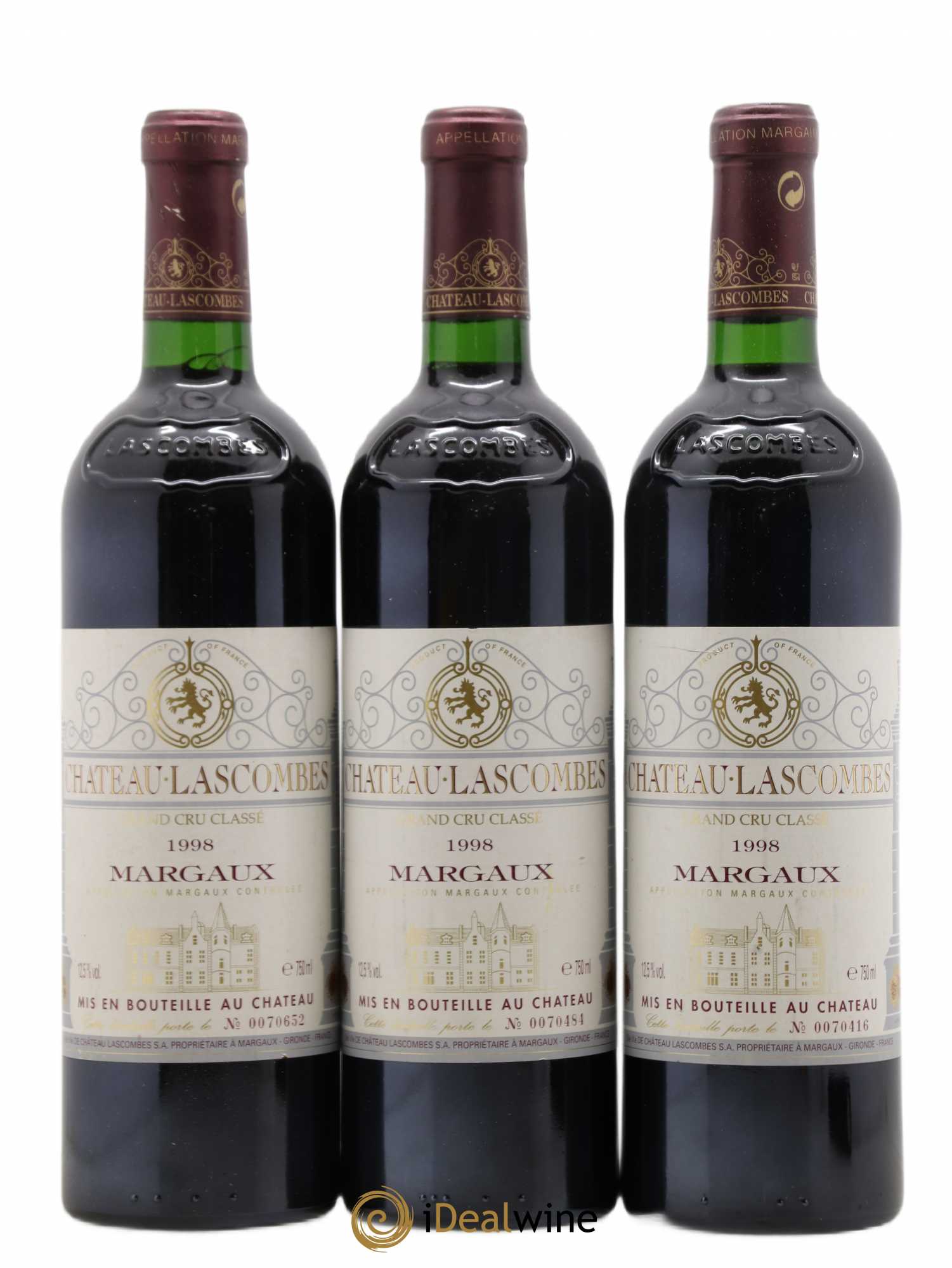 Château Lascombes 2ème Grand Cru Classé 1998 - Lot de 3 bouteilles - 0