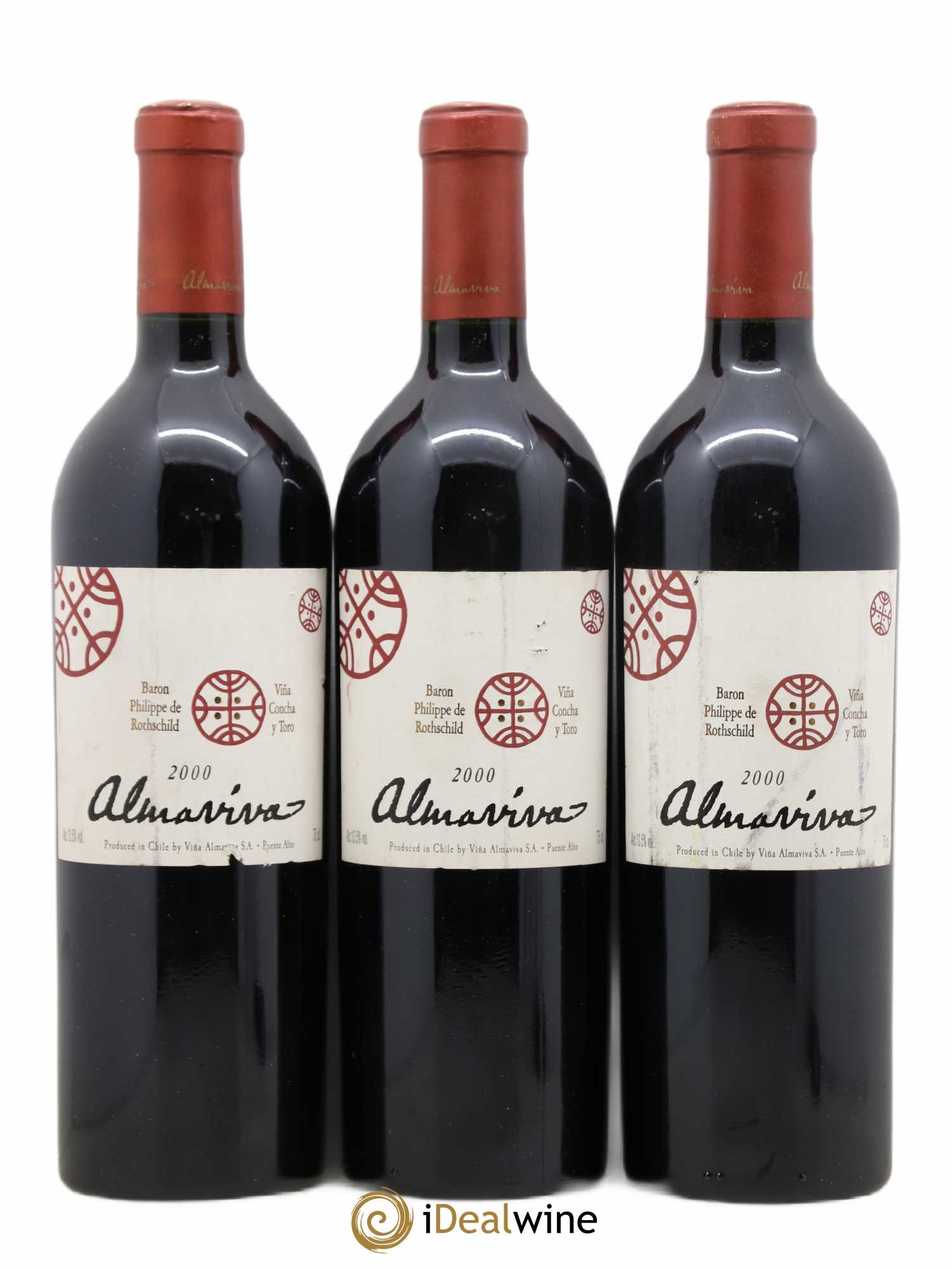 Chili Almaviva Baron P. de Rothschild Concha y Toro 2000 - Lot de 3 bouteilles - 0