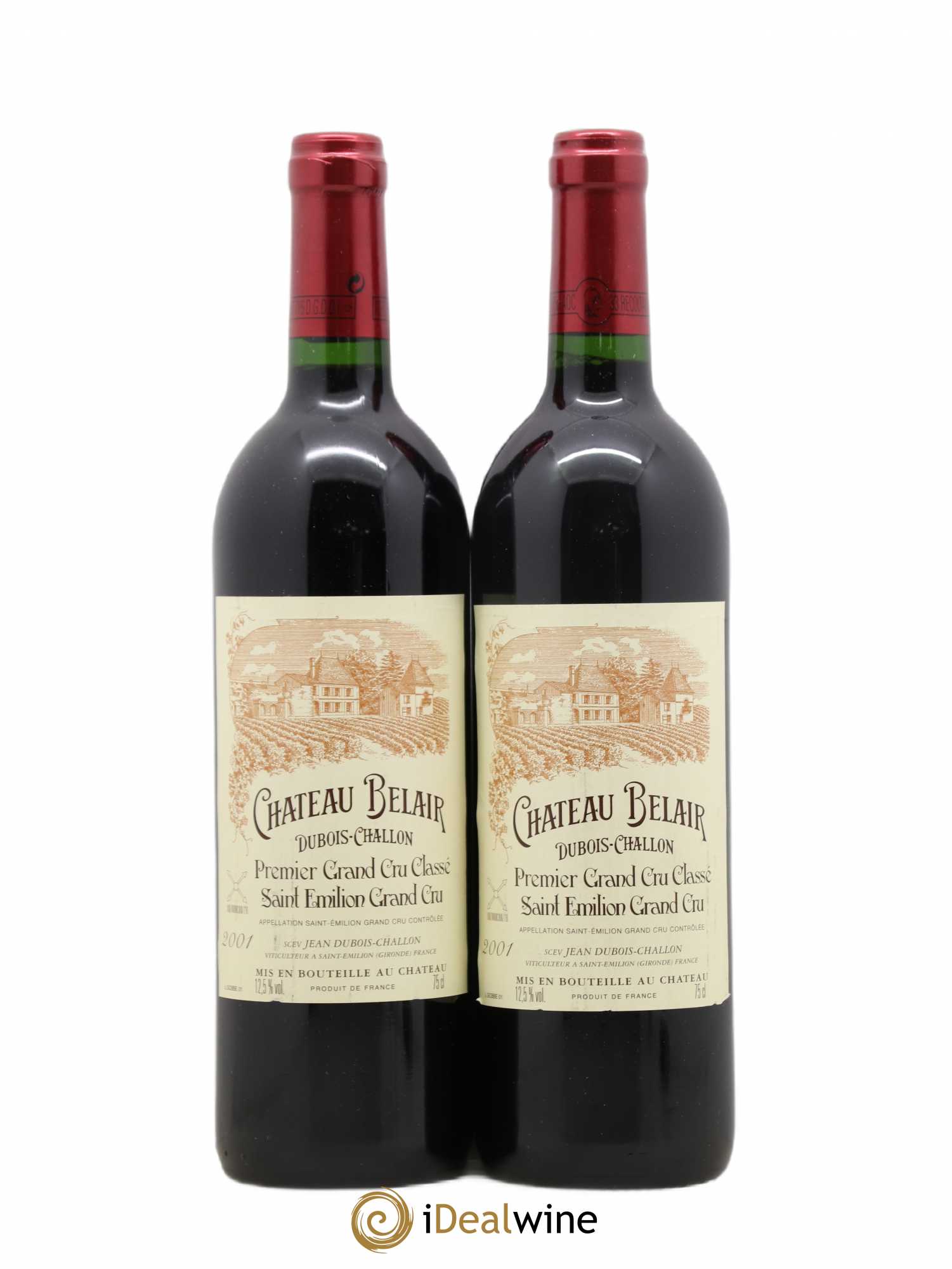 Château Belair (Belair-Monange) 1er Grand Cru Classé B 2001 - Lot de 2 bouteilles - 0