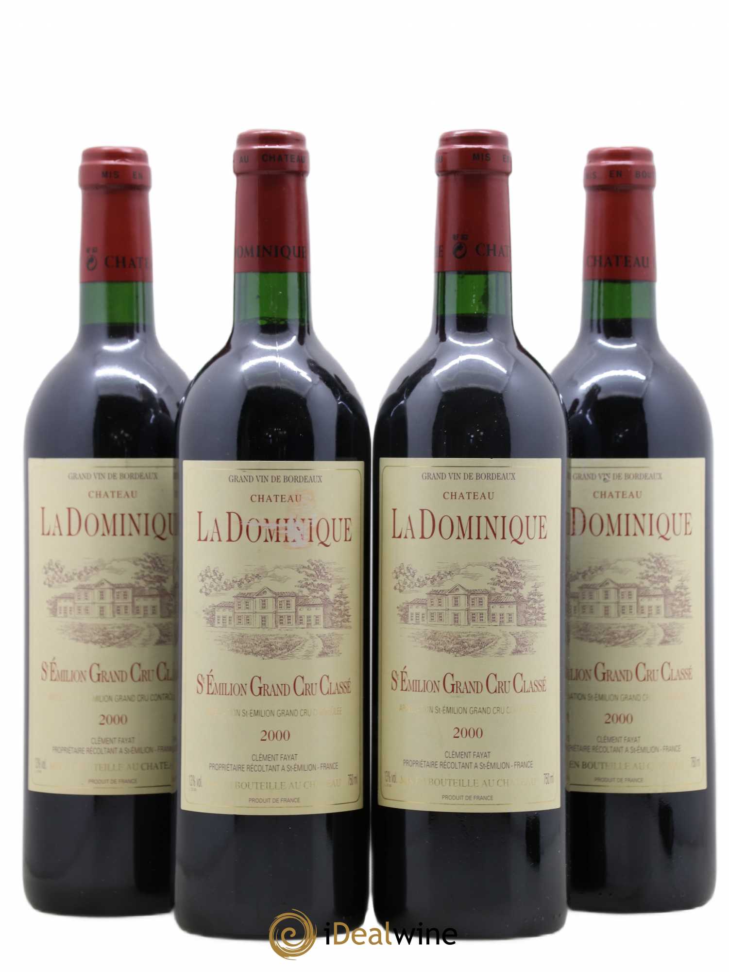 Château la Dominique Grand Cru Classé 2000 - Lot de 4 bouteilles - 0