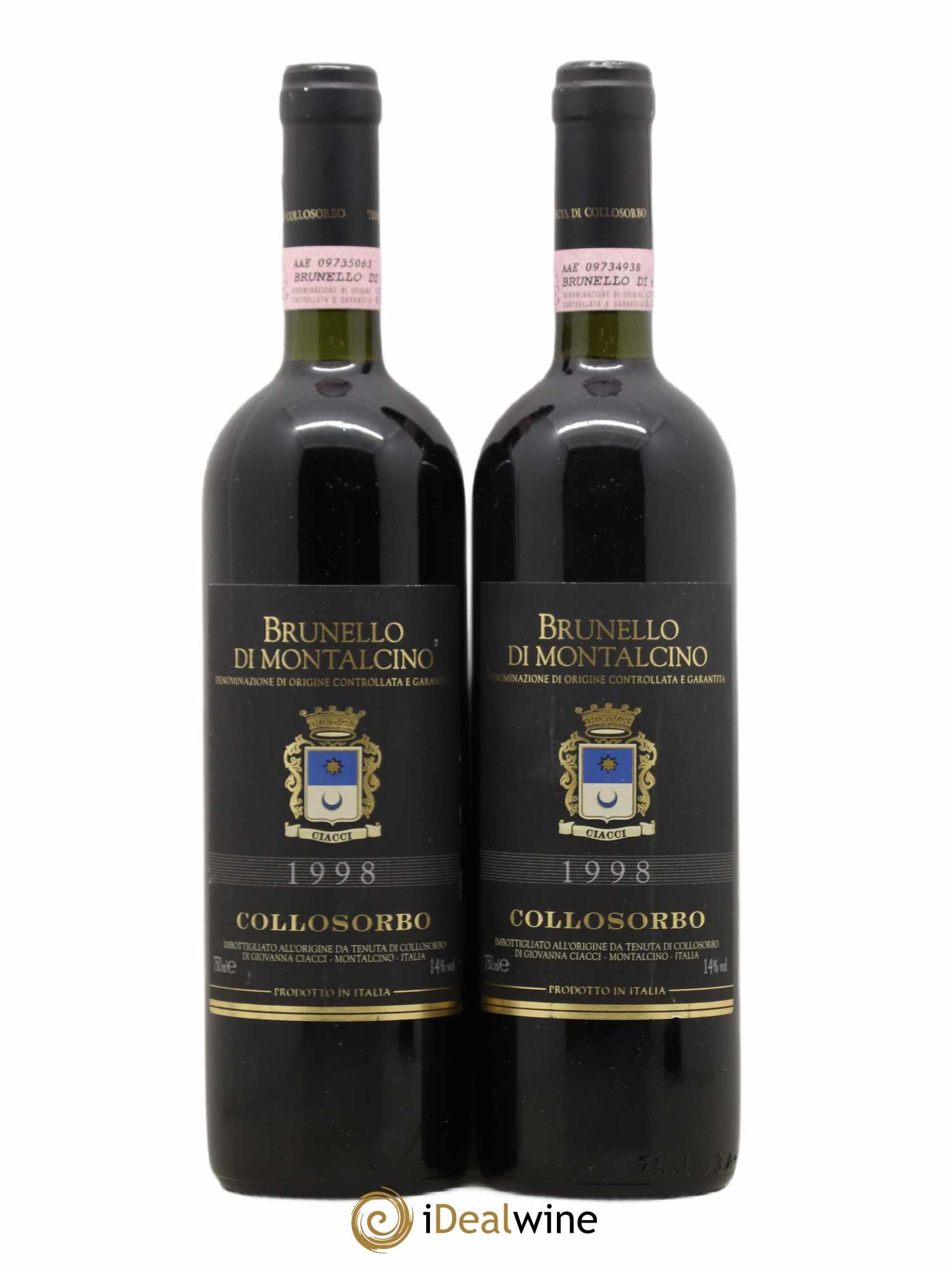 Brunello di Montalcino Ciacci Collosorbo 1998 - Lot de 2 bouteilles - 0