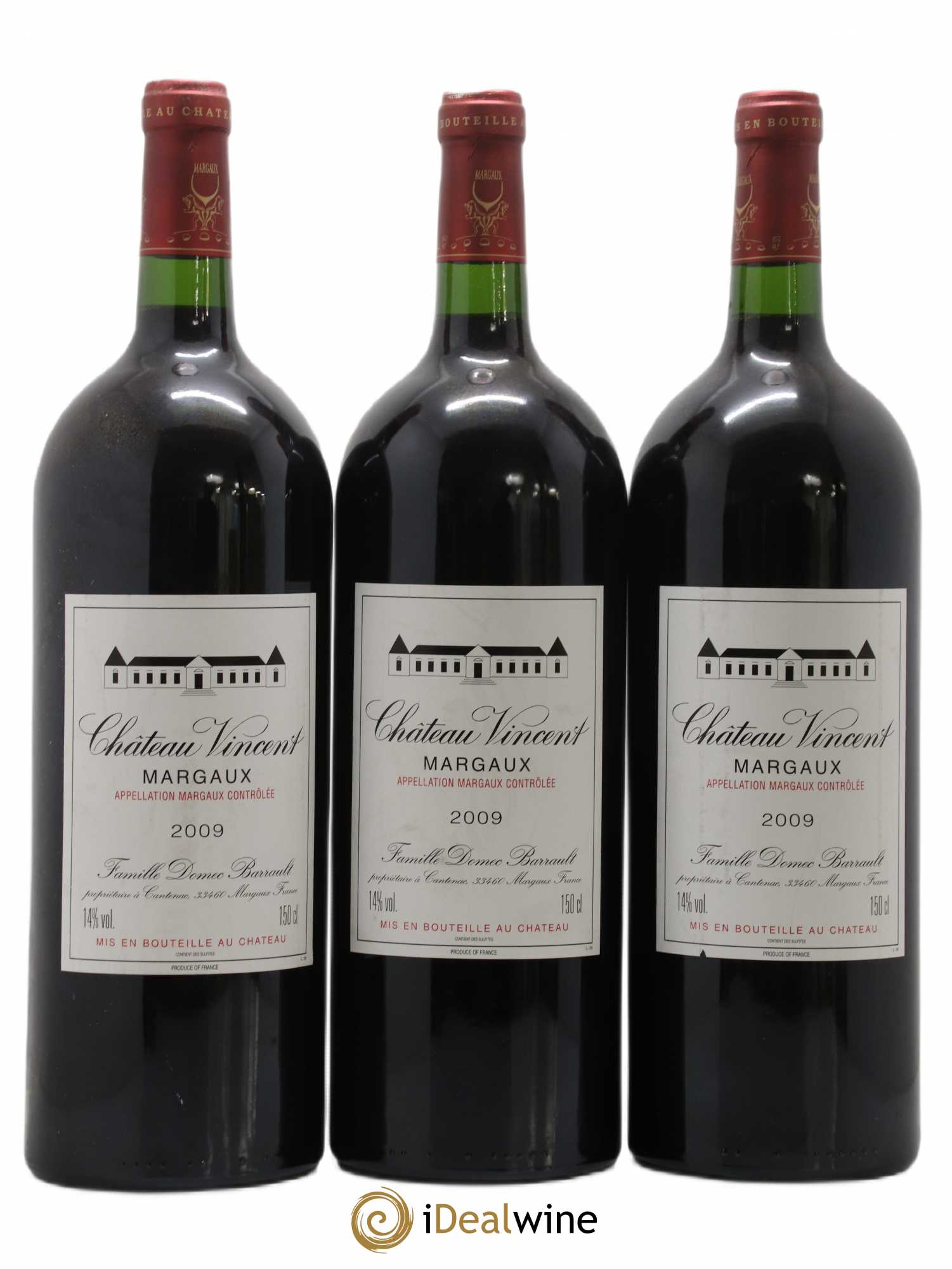 Bordeaux Margaux Château Vincent 2009 - Posten von 3 Magnum - 0