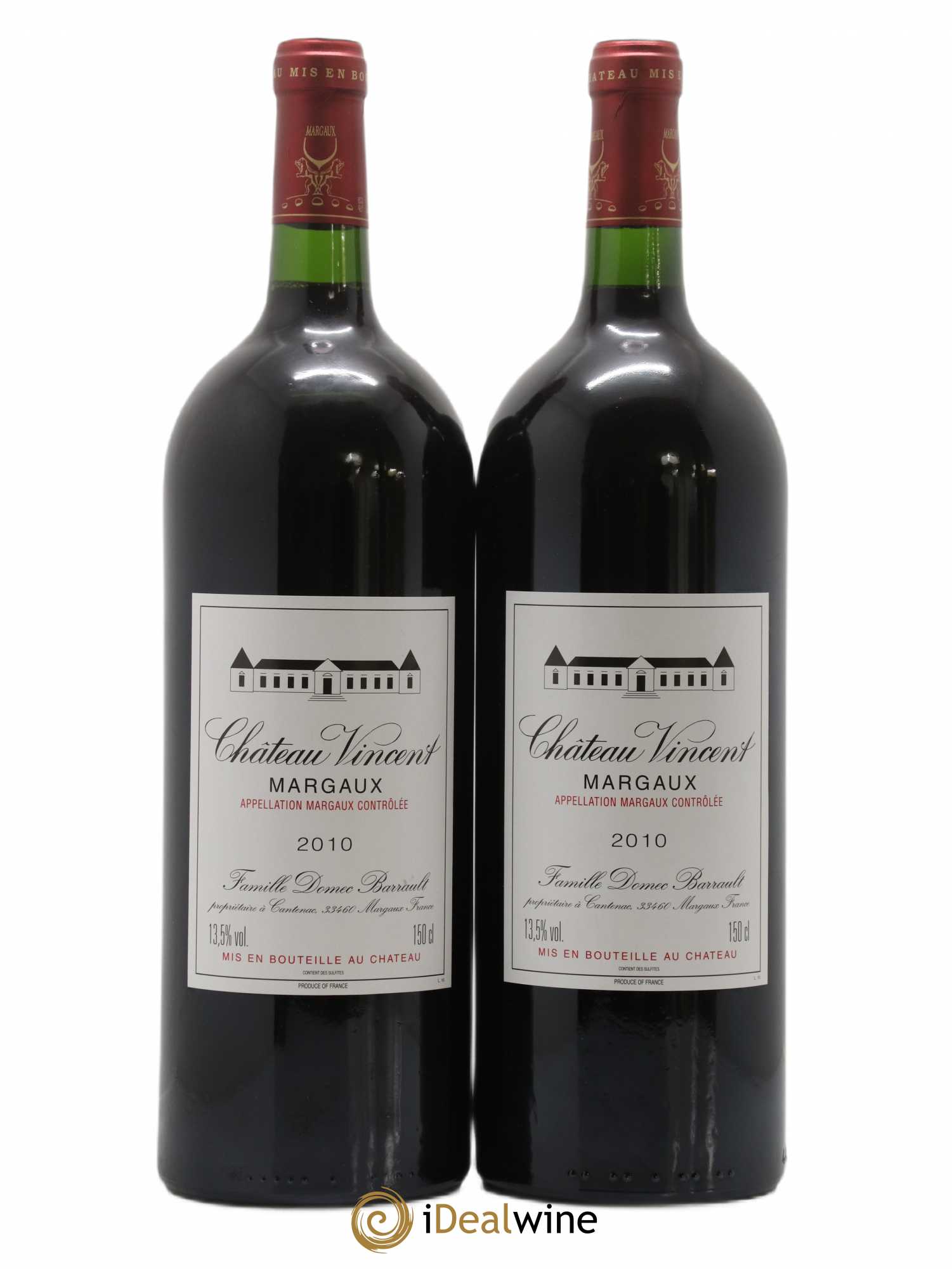 Bordeaux Margaux Château Vincent 2010 - Posten von 2 Magnum - 0