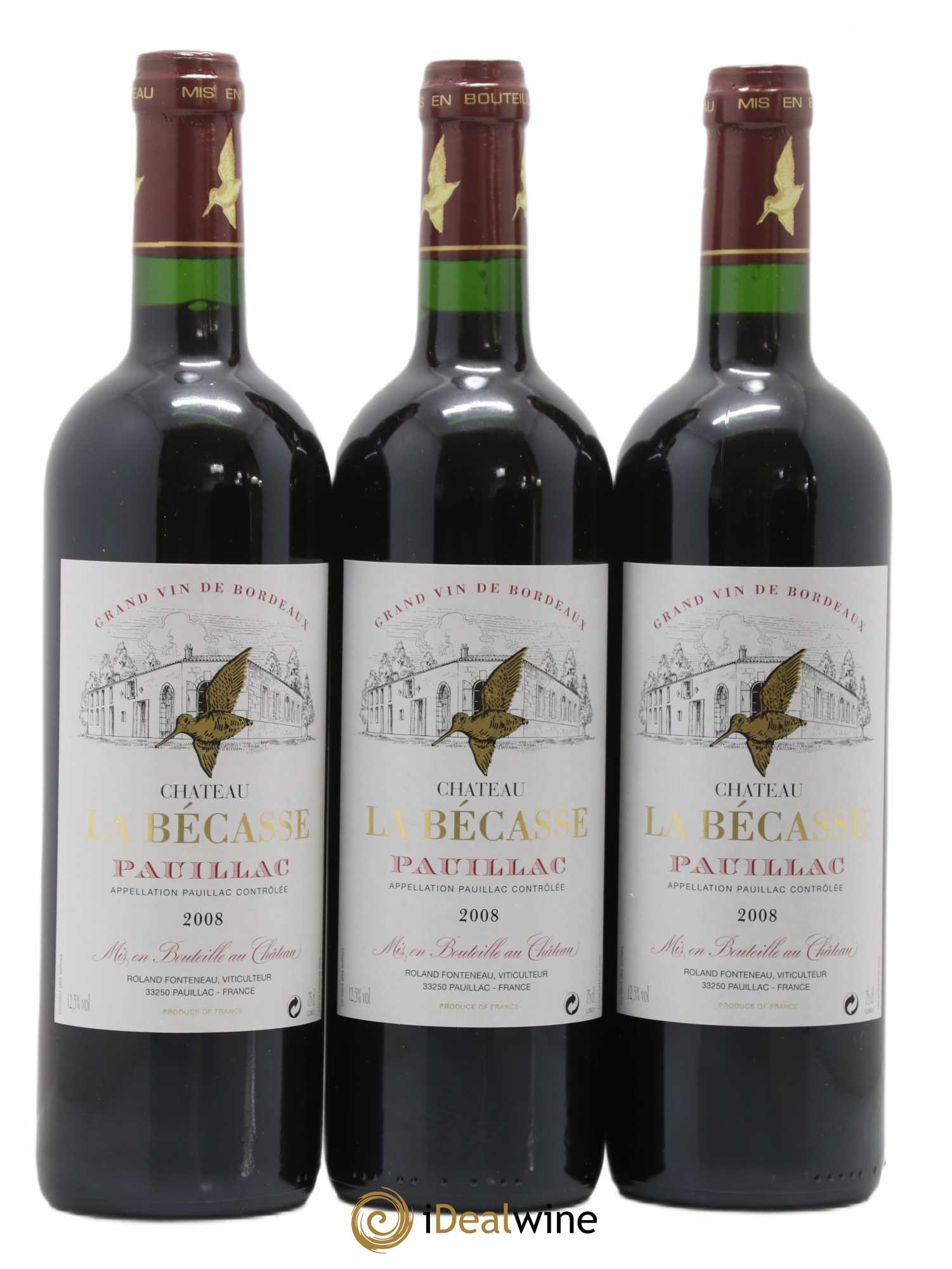 Château la Bécasse 2008 - Lot de 3 bouteilles - 0