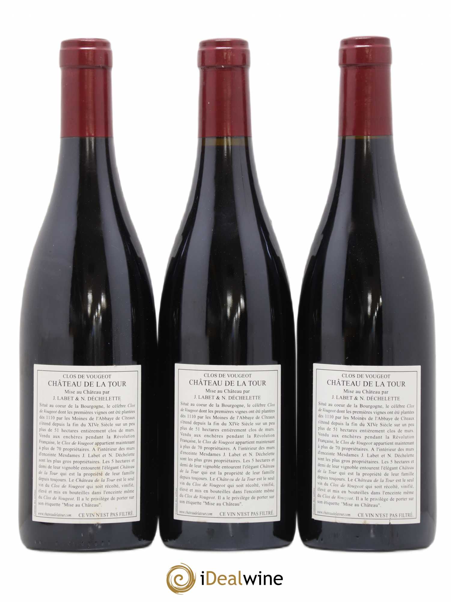 Clos de Vougeot Grand Cru Château de La Tour 2005 - Lot de 3 bouteilles - 1