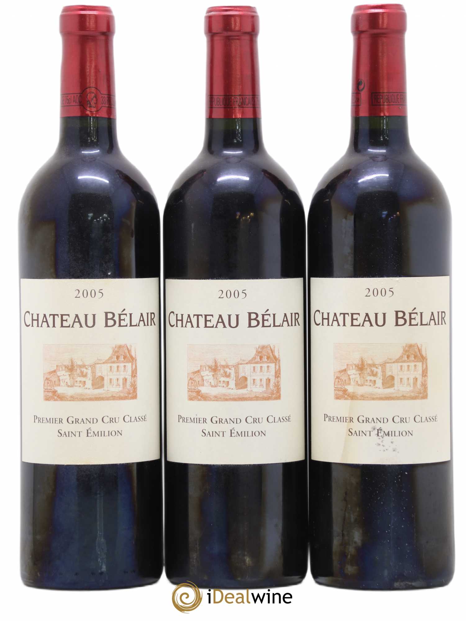 Château Belair (Belair-Monange) 1er Grand Cru Classé B 2005 - Lot de 3 bouteilles - 0