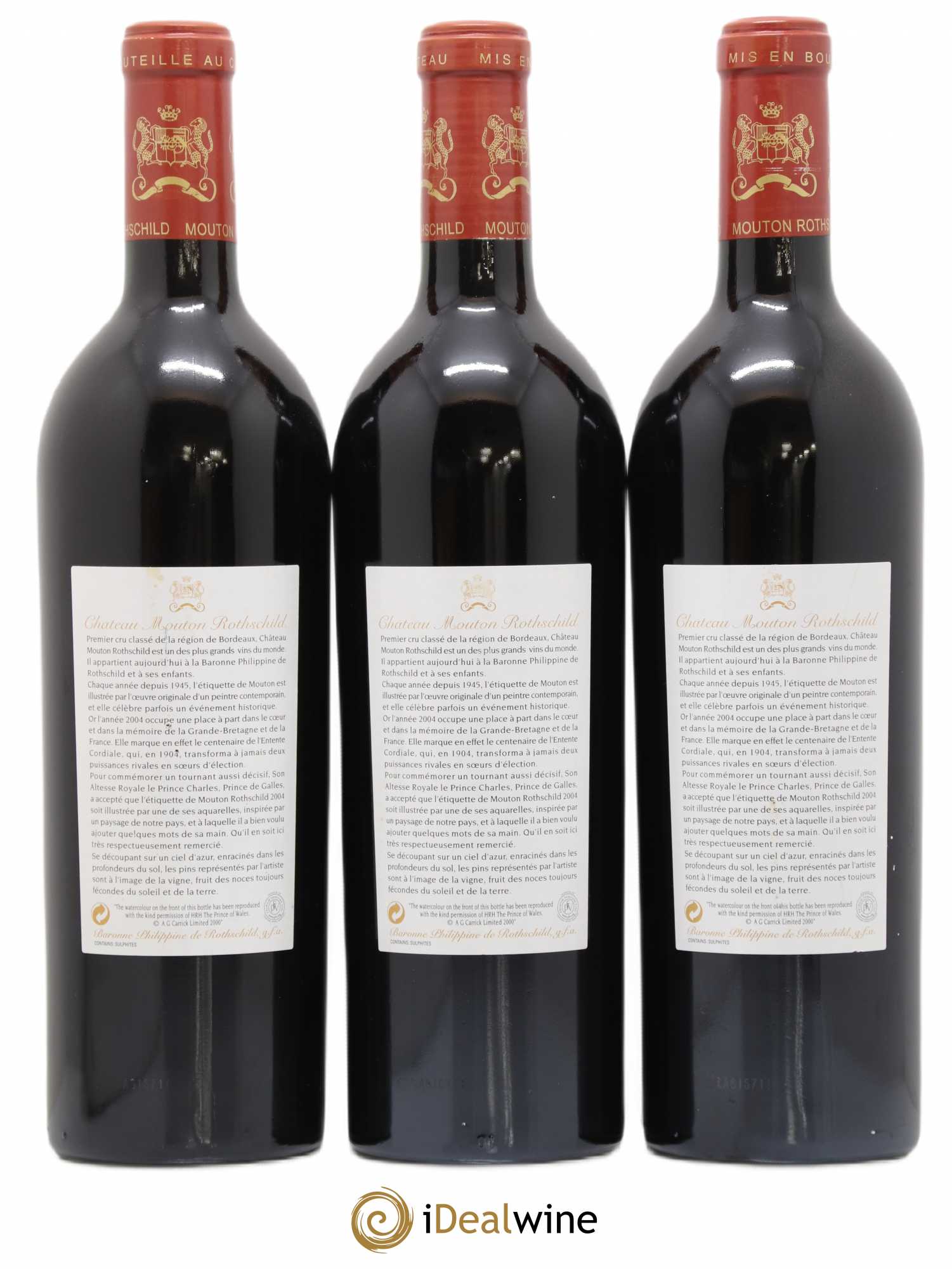 Château Mouton Rothschild 1er Grand Cru Classé 2004 - Lot de 3 bouteilles - 1