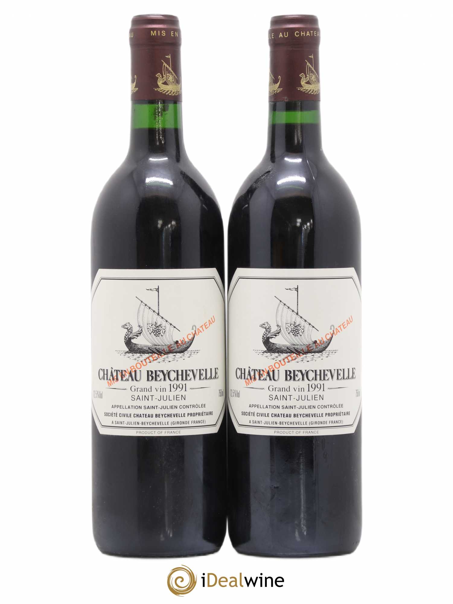 Château Beychevelle 4ème Grand Cru Classé 1991 - Lot de 2 bouteilles - 0