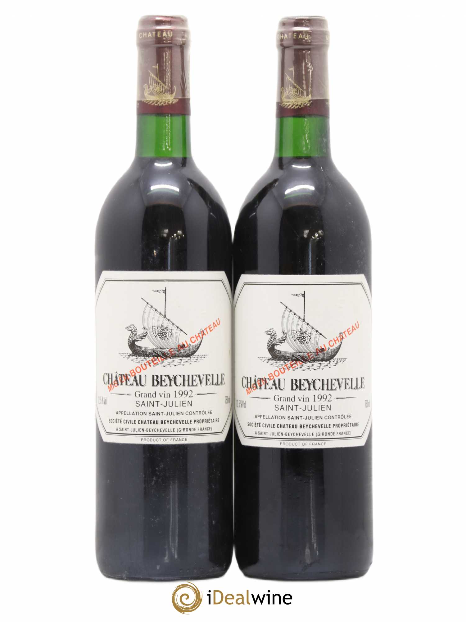 Château Beychevelle 4ème Grand Cru Classé 1992 - Lot de 2 bouteilles - 0