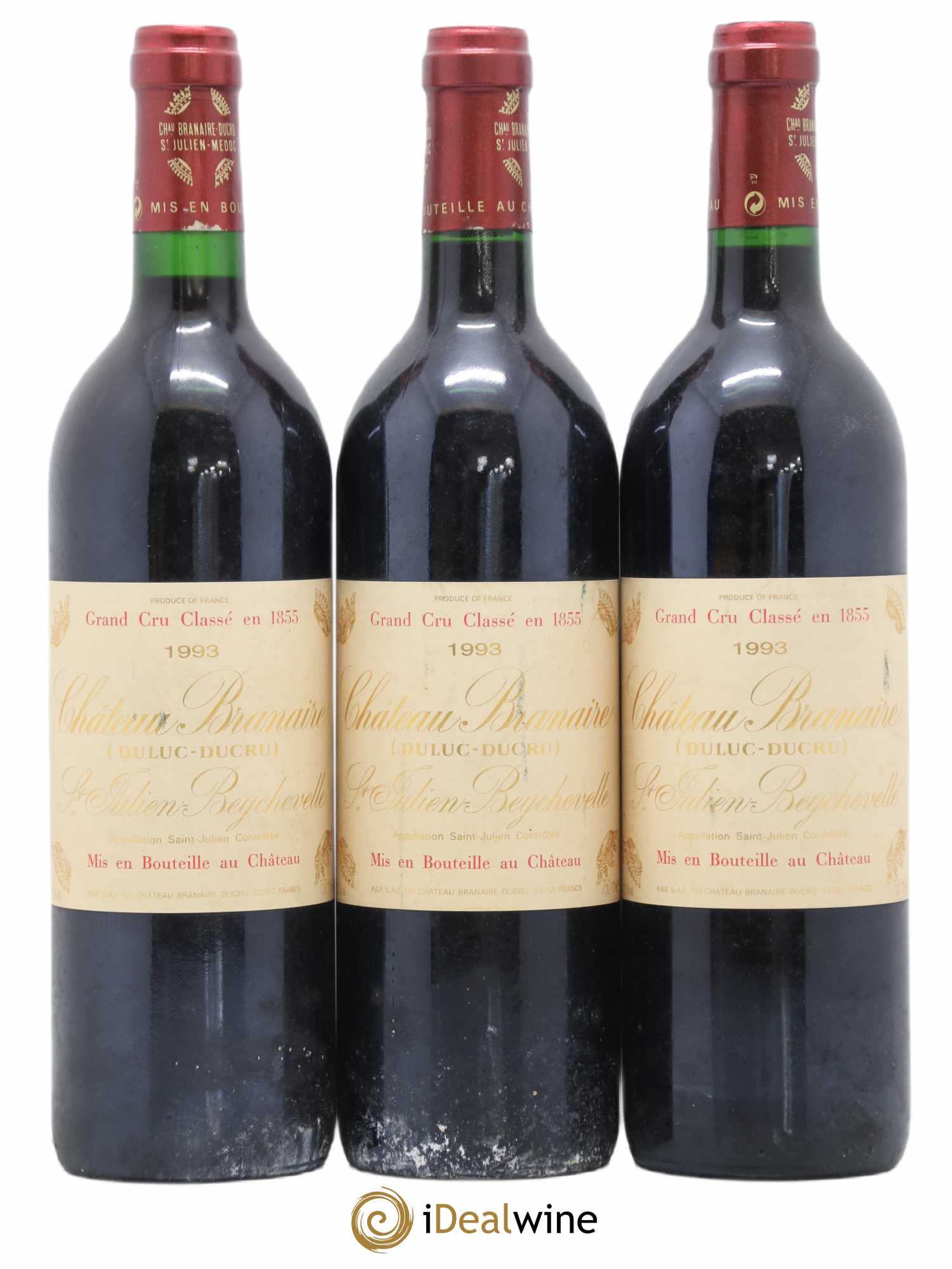 Château Branaire Ducru 4ème Grand Cru Classé 1993 - Lot de 3 bouteilles - 0