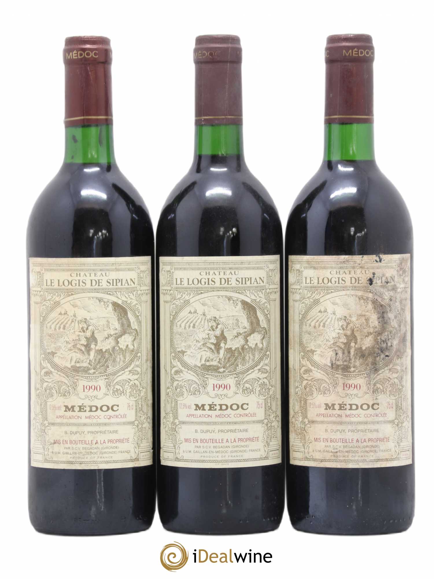 Médoc Le Logis de Sipian 1990 - Posten von 3 Flaschen - 0