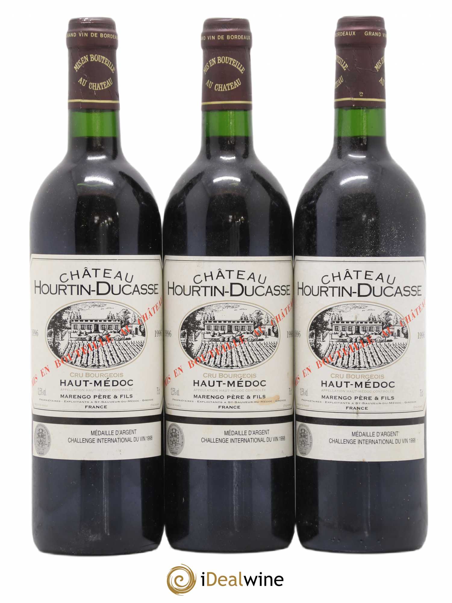 Château Hourtin Ducasse Cru Bourgeois 1996 - Lot de 3 bouteilles - 0