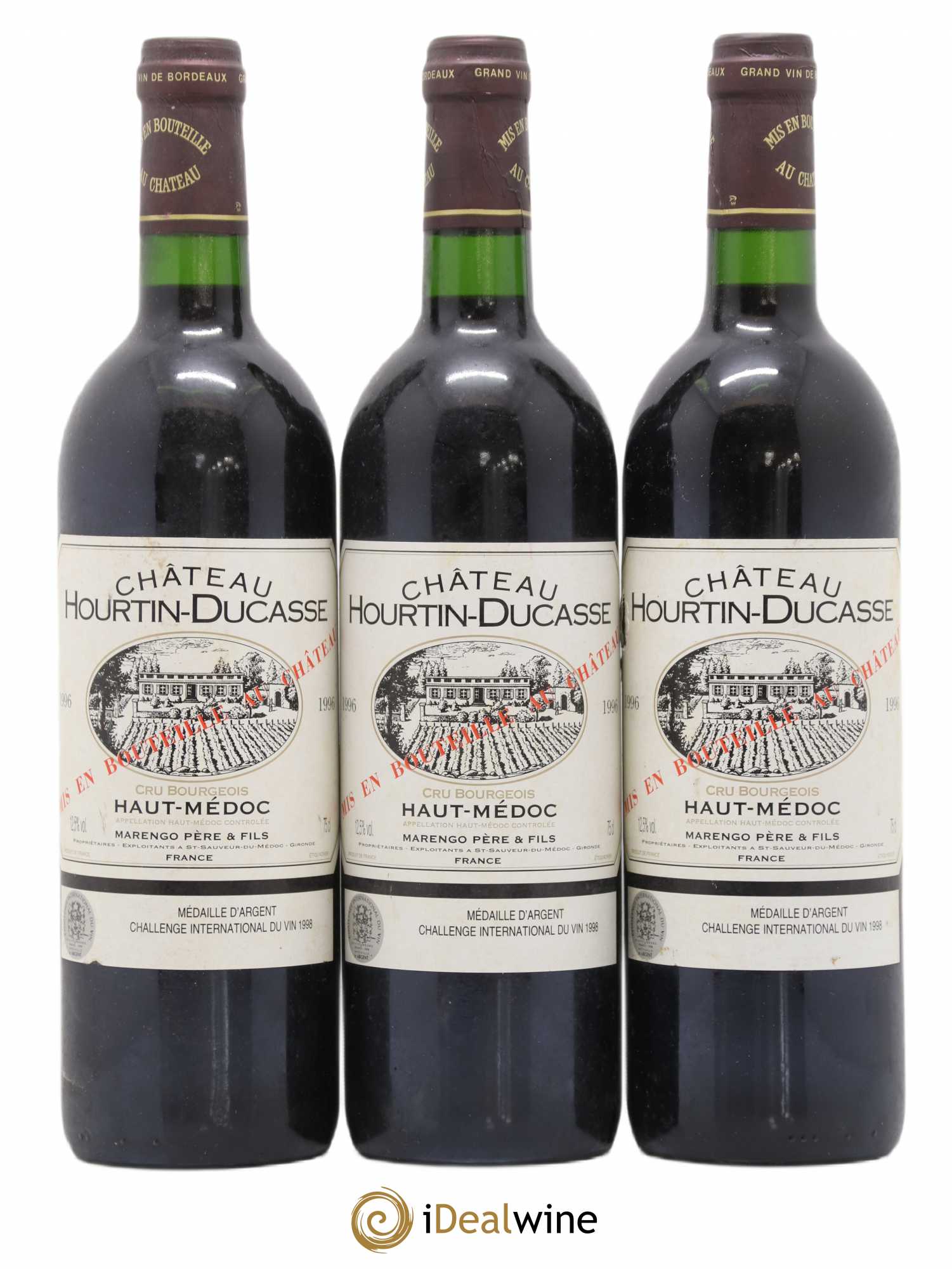 Château Hourtin Ducasse Cru Bourgeois 1996 - Lot de 3 bouteilles - 0