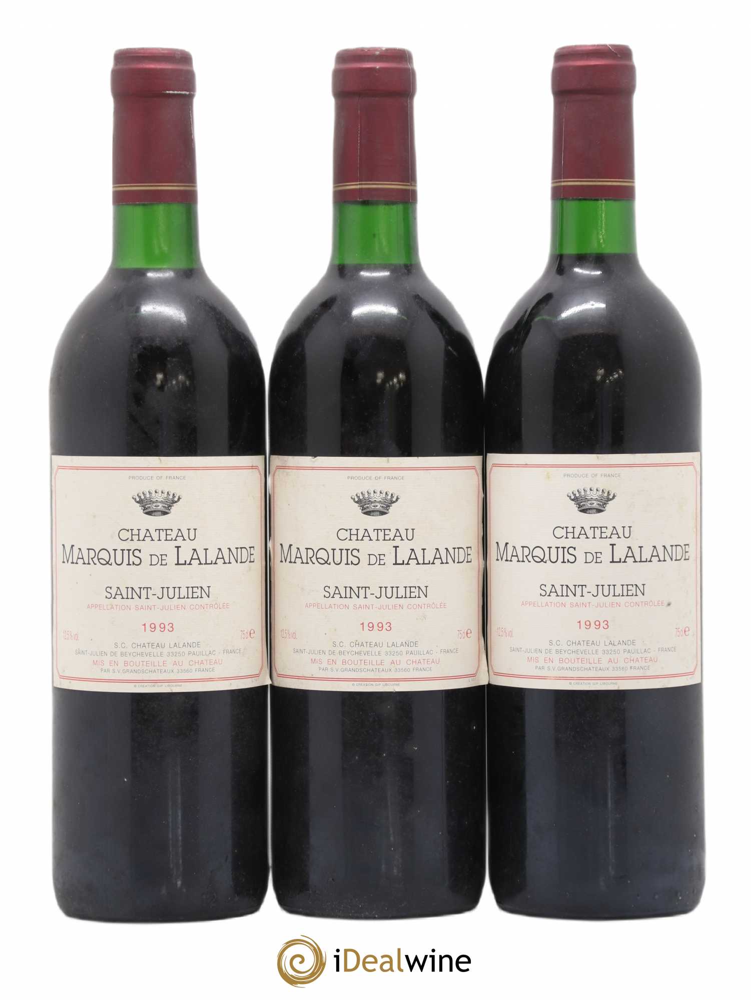 Saint-Julien Château Marquis de Lalande 1993 - Posten von 3 Flaschen - 0
