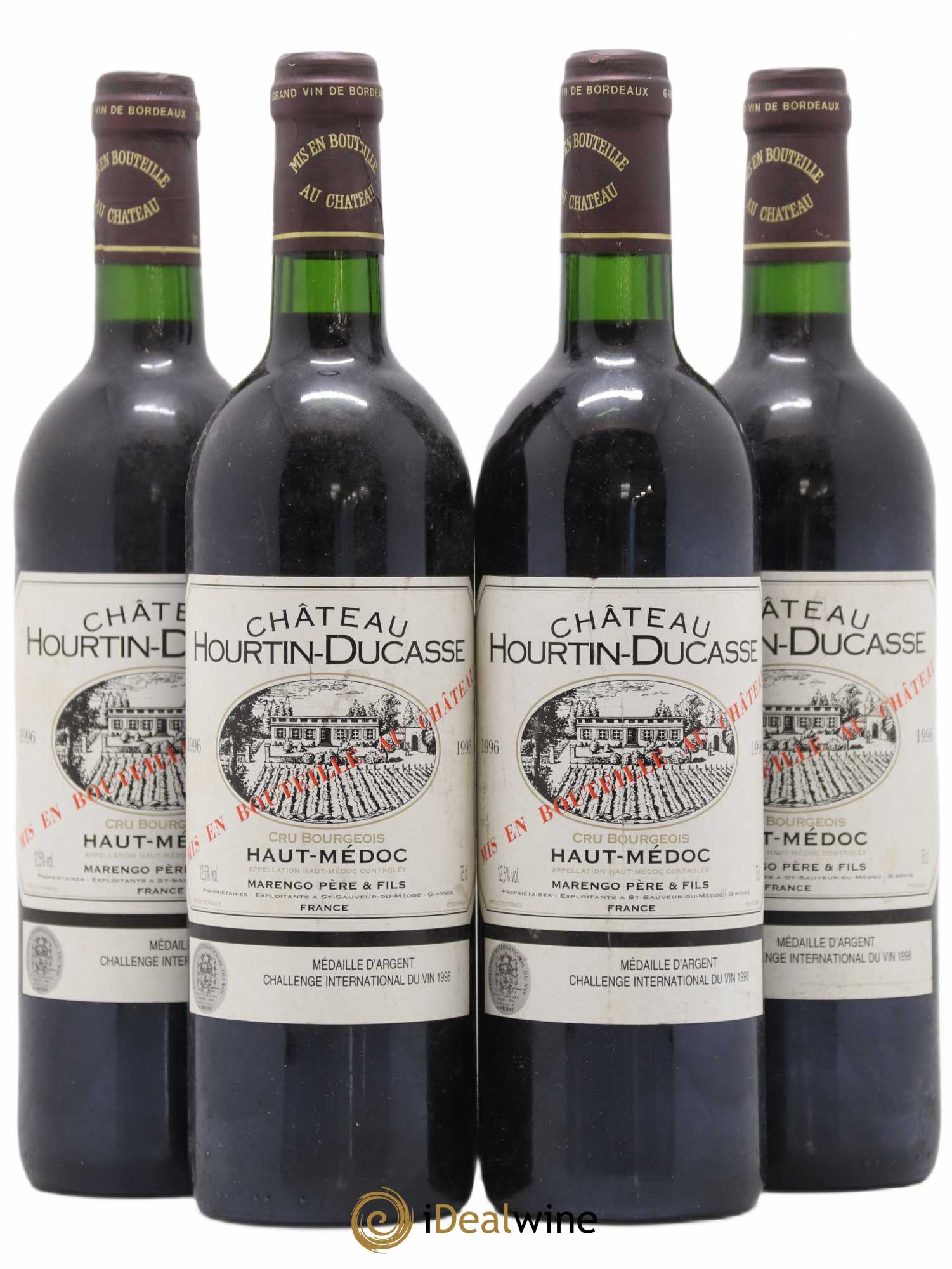 Château Hourtin Ducasse Cru Bourgeois 1996 - Lot de 4 bouteilles - 0