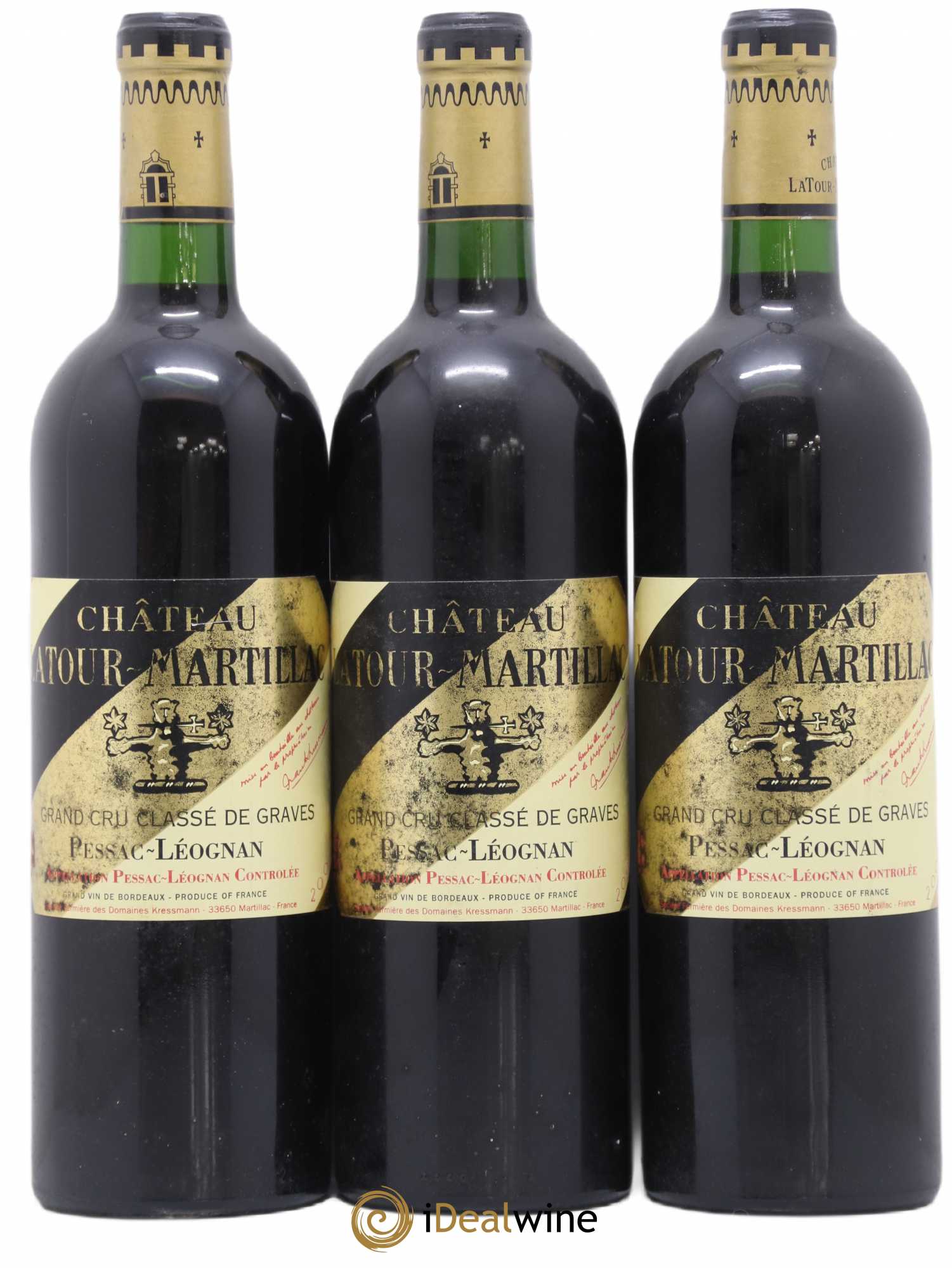 Château Latour-Martillac Cru Classé de Graves 2001 - Lot de 3 bouteilles - 0