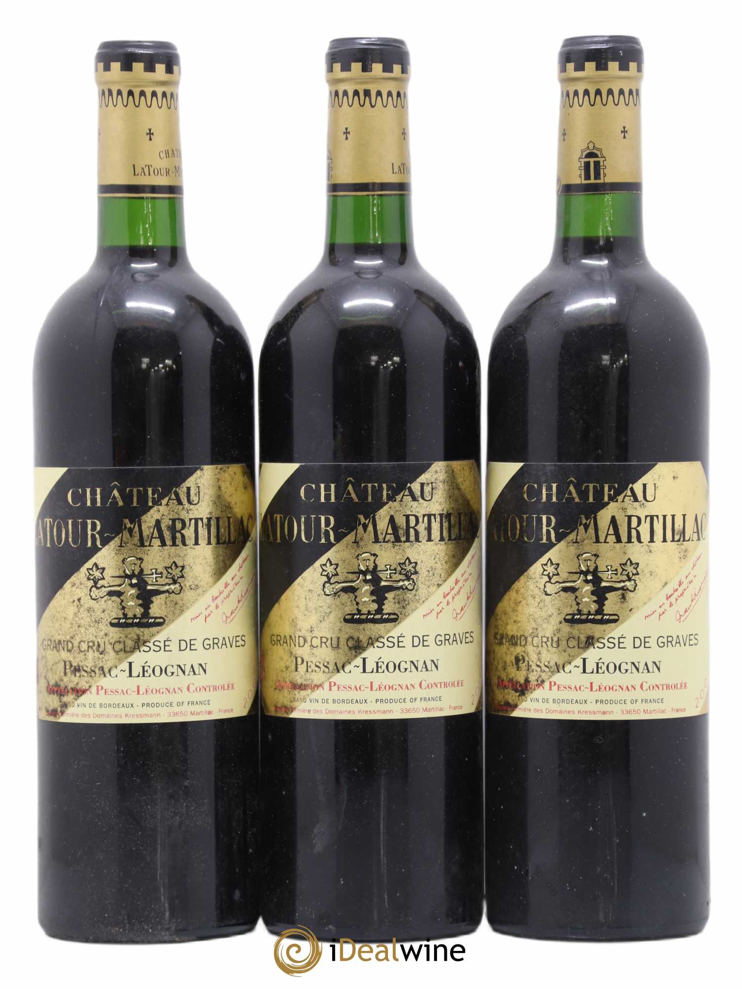 Château Latour-Martillac Cru Classé de Graves 2001 - Lot de 3 bouteilles - 0