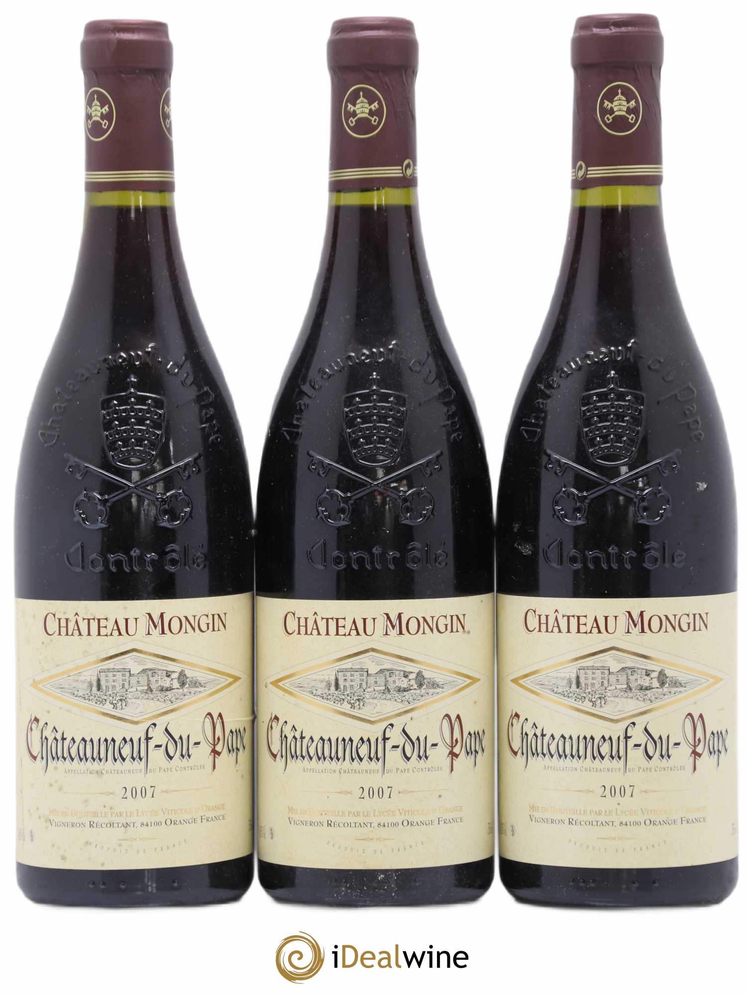 Châteauneuf-du-Pape Château Mongin 2007 - Lot de 3 bouteilles - 0