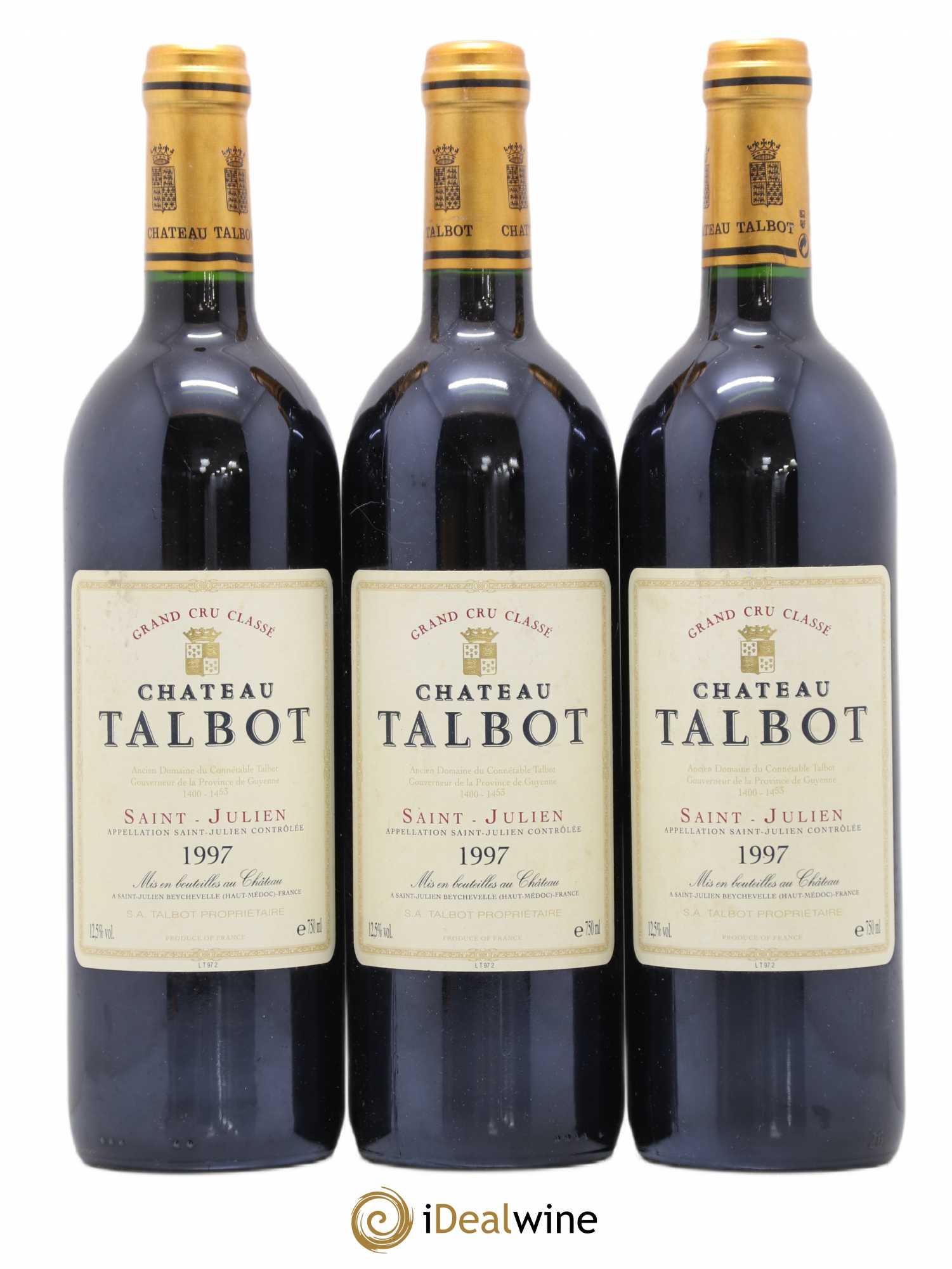 Château Talbot 4ème Grand Cru Classé 1997 - Lot de 3 bouteilles - 0