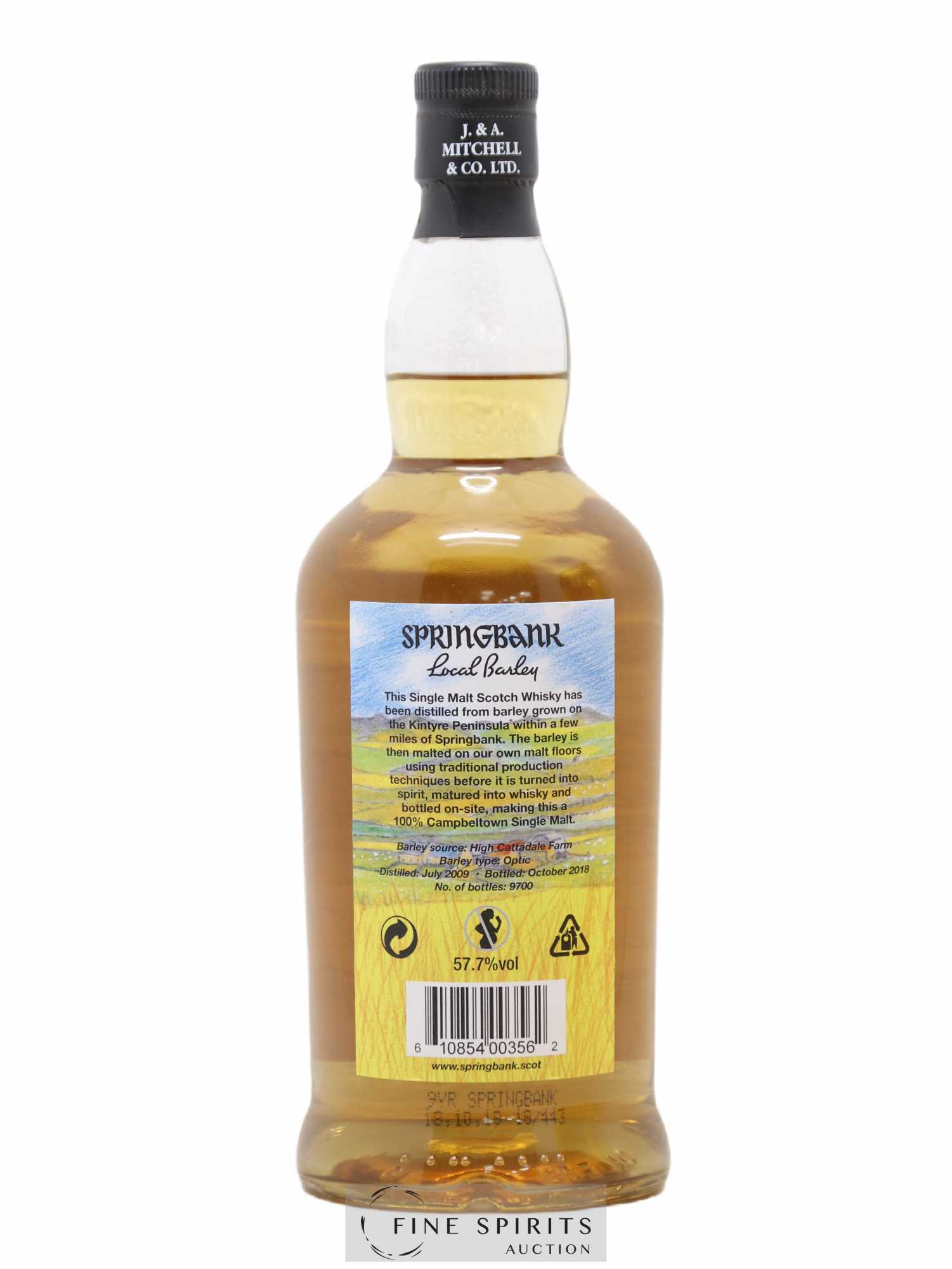 Springbank 9 years 2009 Of. Local Barley One of 9700 - bottled 2018 - Lot of 1 bottle - 2
