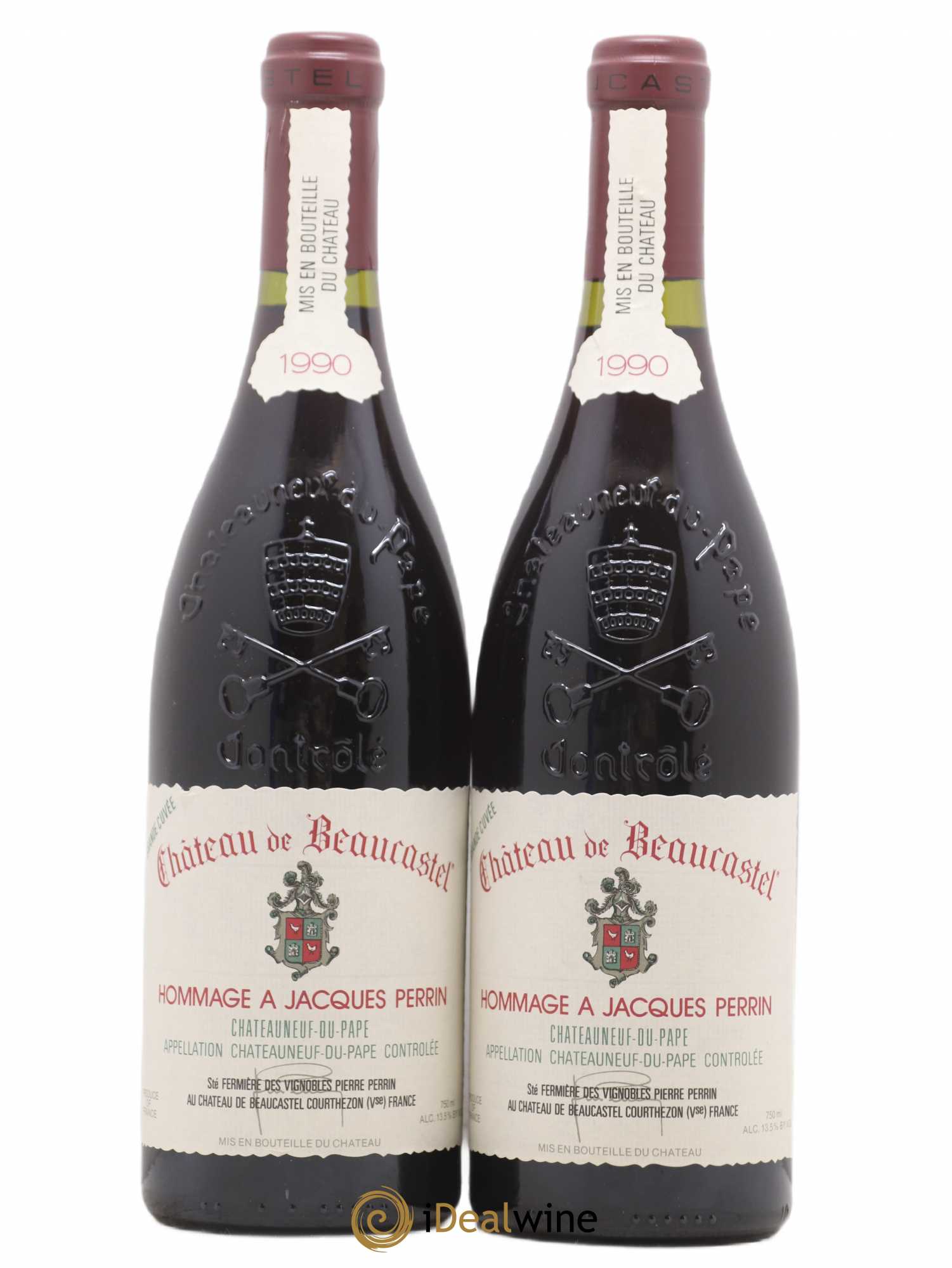 Châteauneuf-du-Pape Château de Beaucastel Hommage à Jacques Perrin Famille Perrin 1990 - Lot de 2 bouteilles - 0