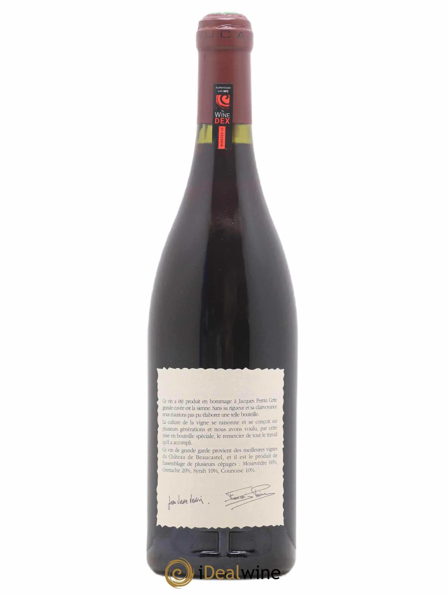 Châteauneuf-du-Pape Château de Beaucastel Hommage à Jacques Perrin Famille Perrin 1990 - Lot de 1 bouteille - 1