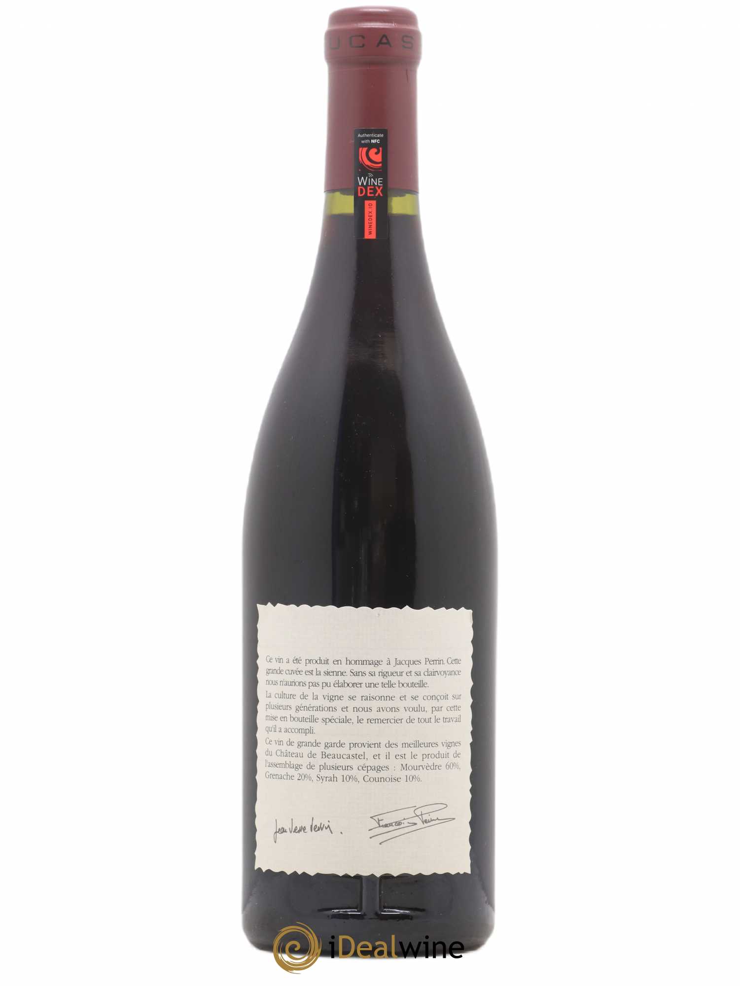 Châteauneuf-du-Pape Château de Beaucastel Hommage à Jacques Perrin Famille Perrin 1990 - Lot de 1 bouteille - 1