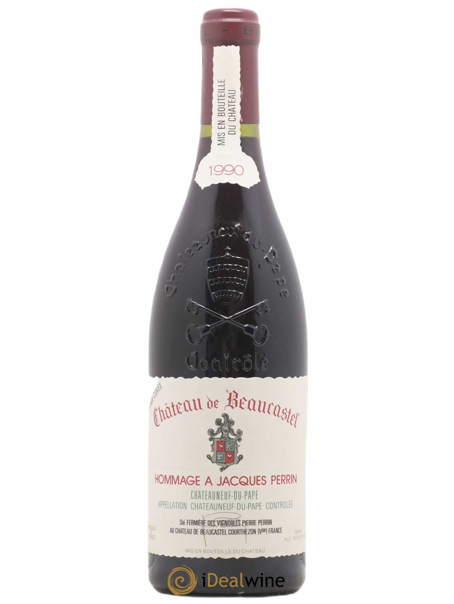 Châteauneuf-du-Pape Château de Beaucastel Hommage à Jacques Perrin Famille Perrin 1990 - Lot de 1 bouteille - 0