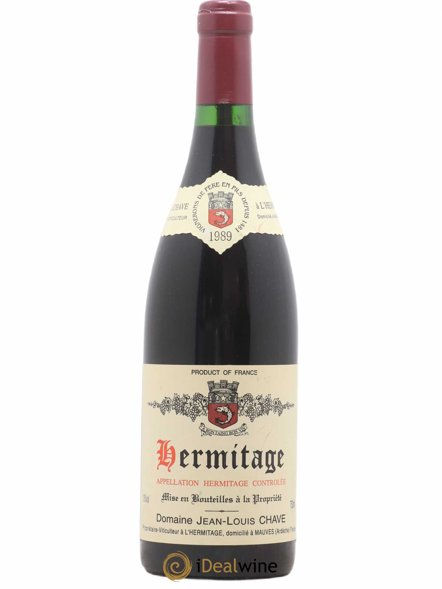 Hermitage Jean-Louis Chave 1989 - Lot de 1 bouteille - 0