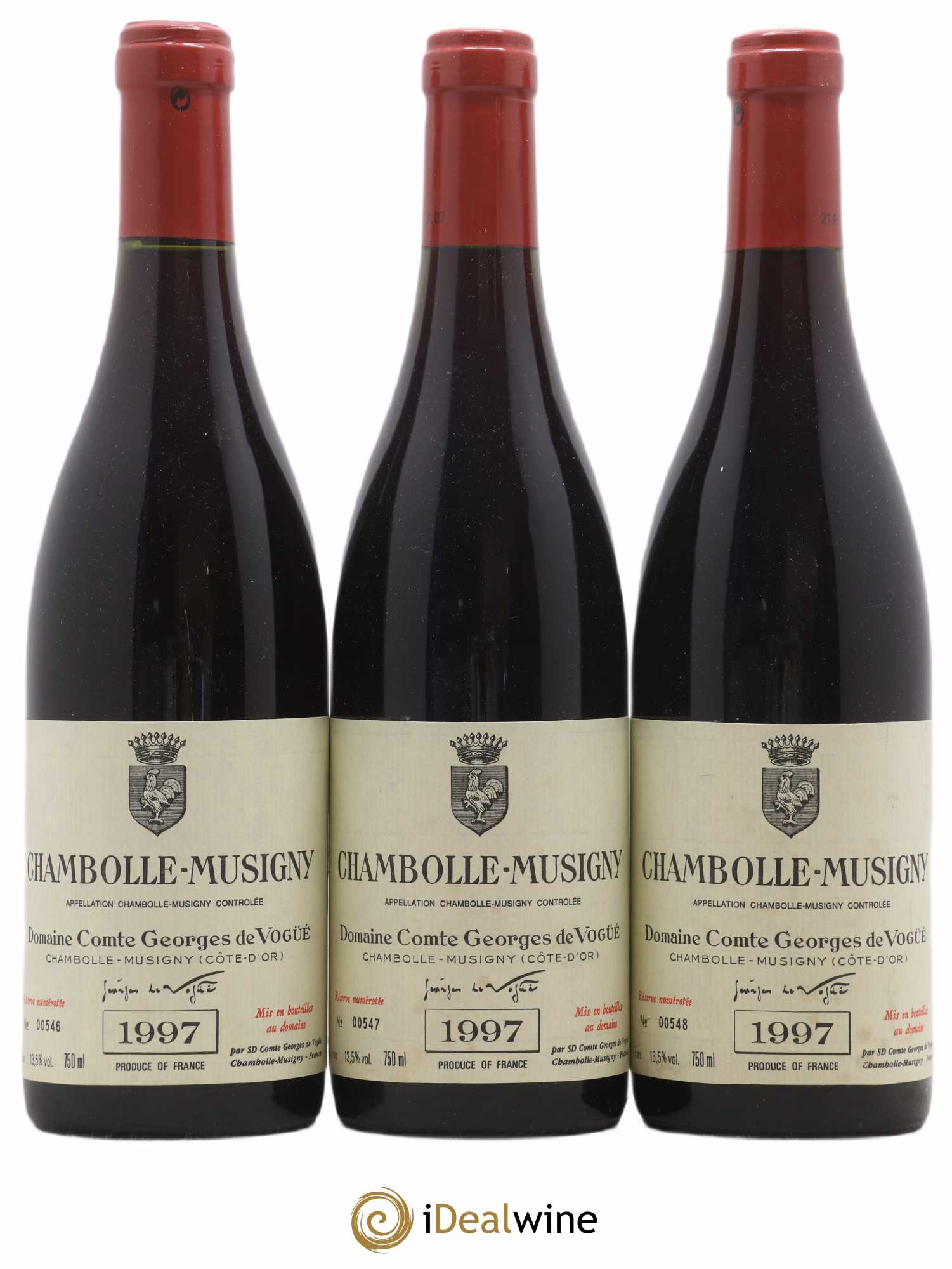 Chambolle-Musigny Comte Georges de Vogüé 1997 - Lot de 3 bouteilles - 0