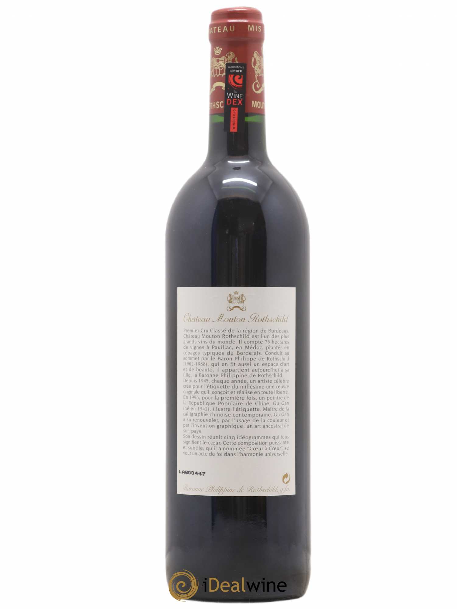 Château Mouton Rothschild 1er Grand Cru Classé 1996 - Lot de 1 bouteille - 1