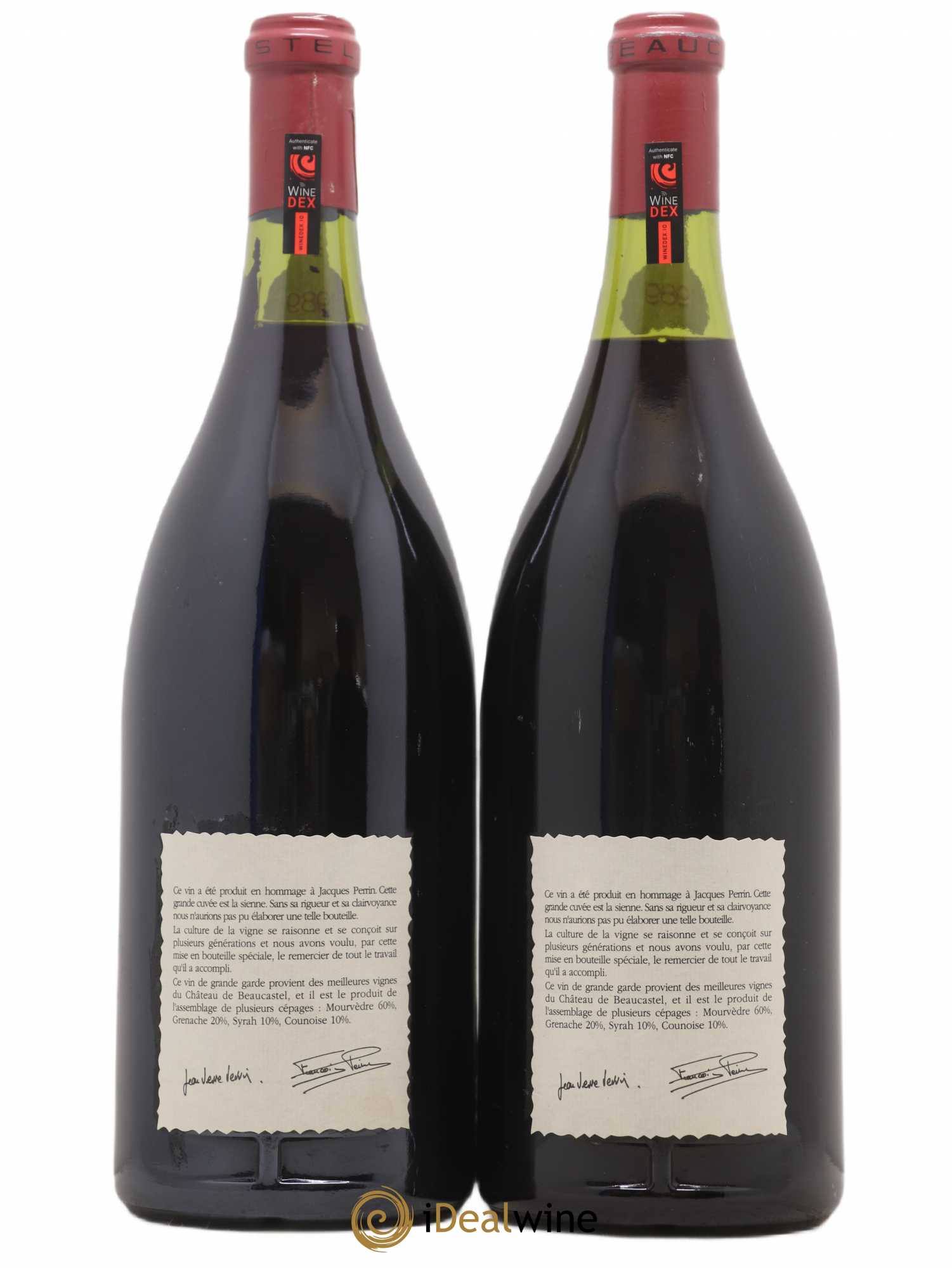 Châteauneuf-du-Pape Château de Beaucastel Hommage à Jacques Perrin Famille Perrin 1989 - Lot de 2 magnums - 1