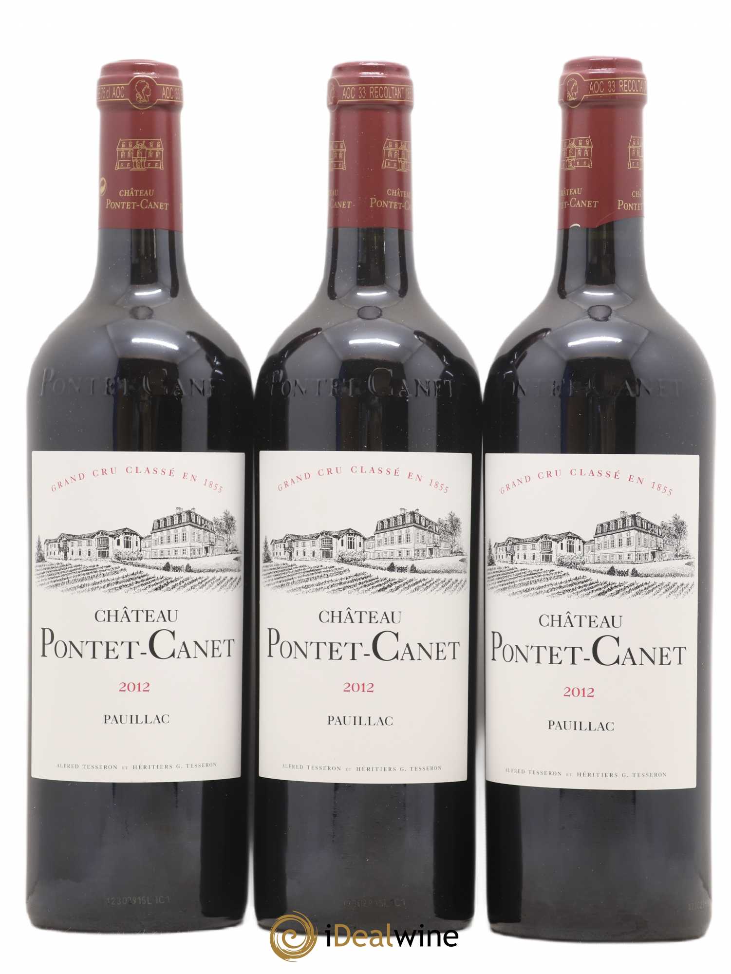 Château Pontet Canet 5ème Grand Cru Classé 2012 - Lot de 3 bouteilles - 0