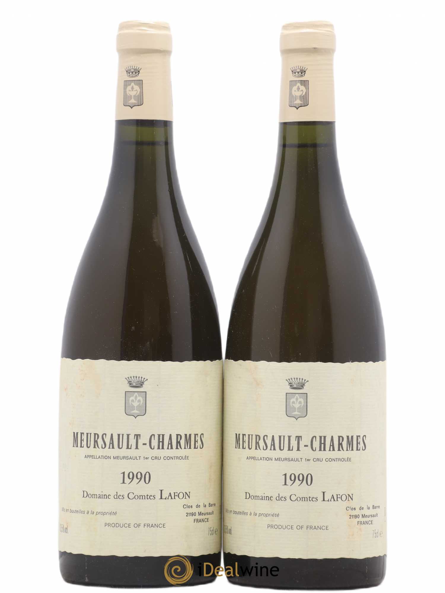 Meursault 1er Cru Charmes Comtes Lafon (Domaine des) 1990 - Lot de 2 bouteilles - 0