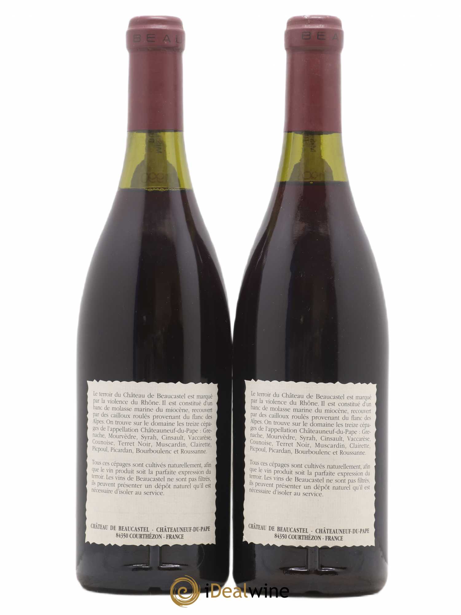 Châteauneuf-du-Pape Château de Beaucastel Famille Perrin 1990 - Lot de 2 bouteilles - 1