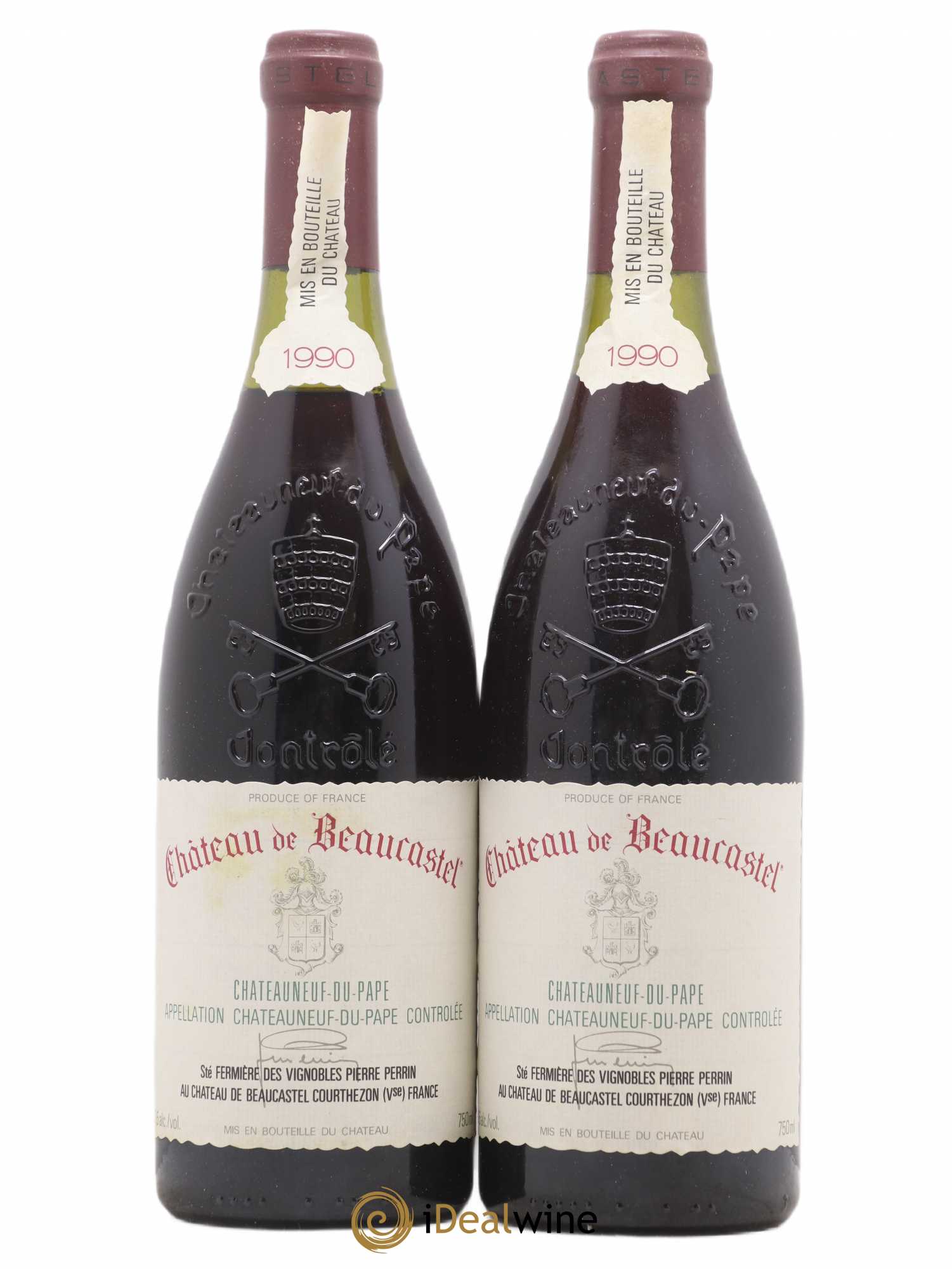 Châteauneuf-du-Pape Château de Beaucastel Famille Perrin 1990 - Lot de 2 bouteilles - 0