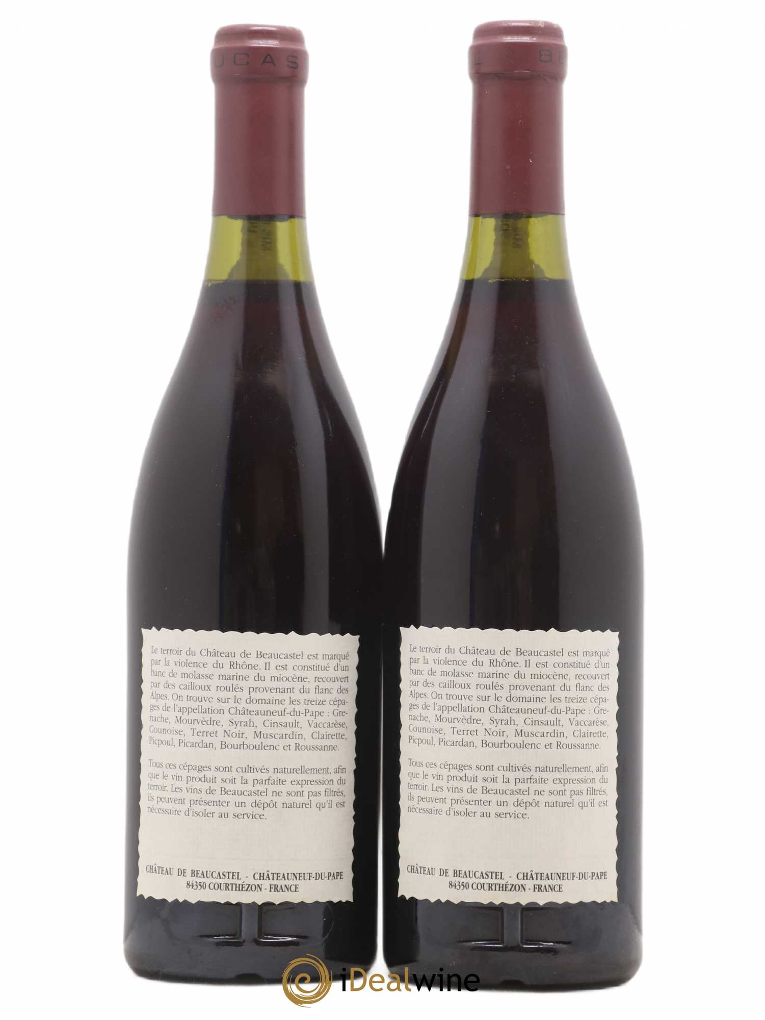 Châteauneuf-du-Pape Château de Beaucastel Famille Perrin 1990 - Lot de 2 bouteilles - 1