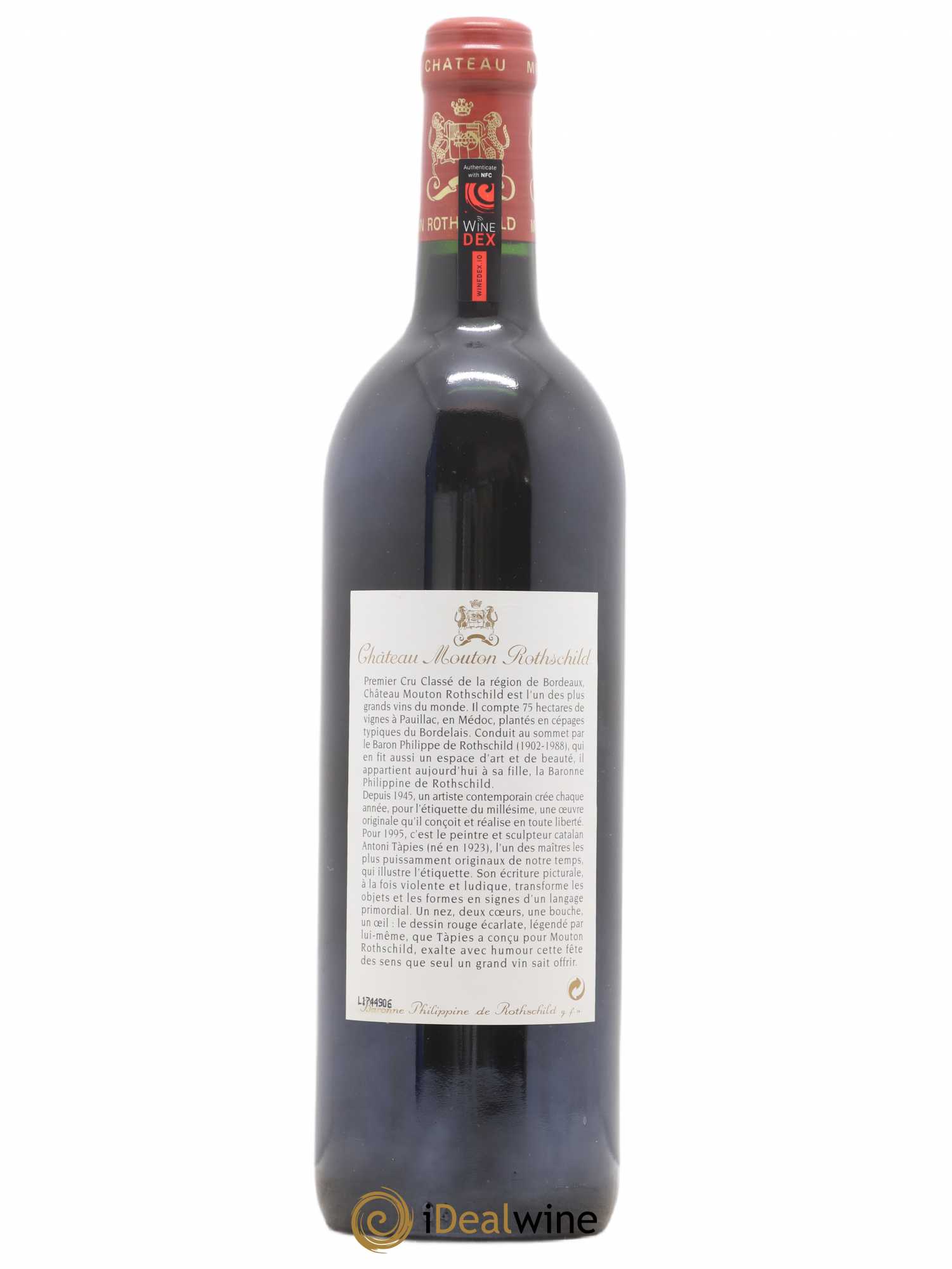 Château Mouton Rothschild 1er Grand Cru Classé 1995 - Lot de 1 bouteille - 1
