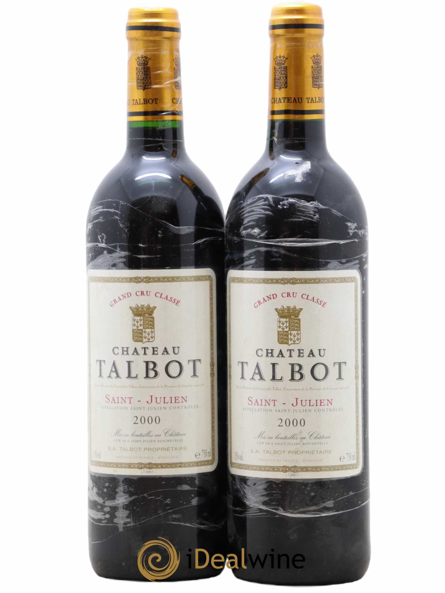 Château Talbot 4ème Grand Cru Classé 2000 - Lot de 2 bouteilles - 0