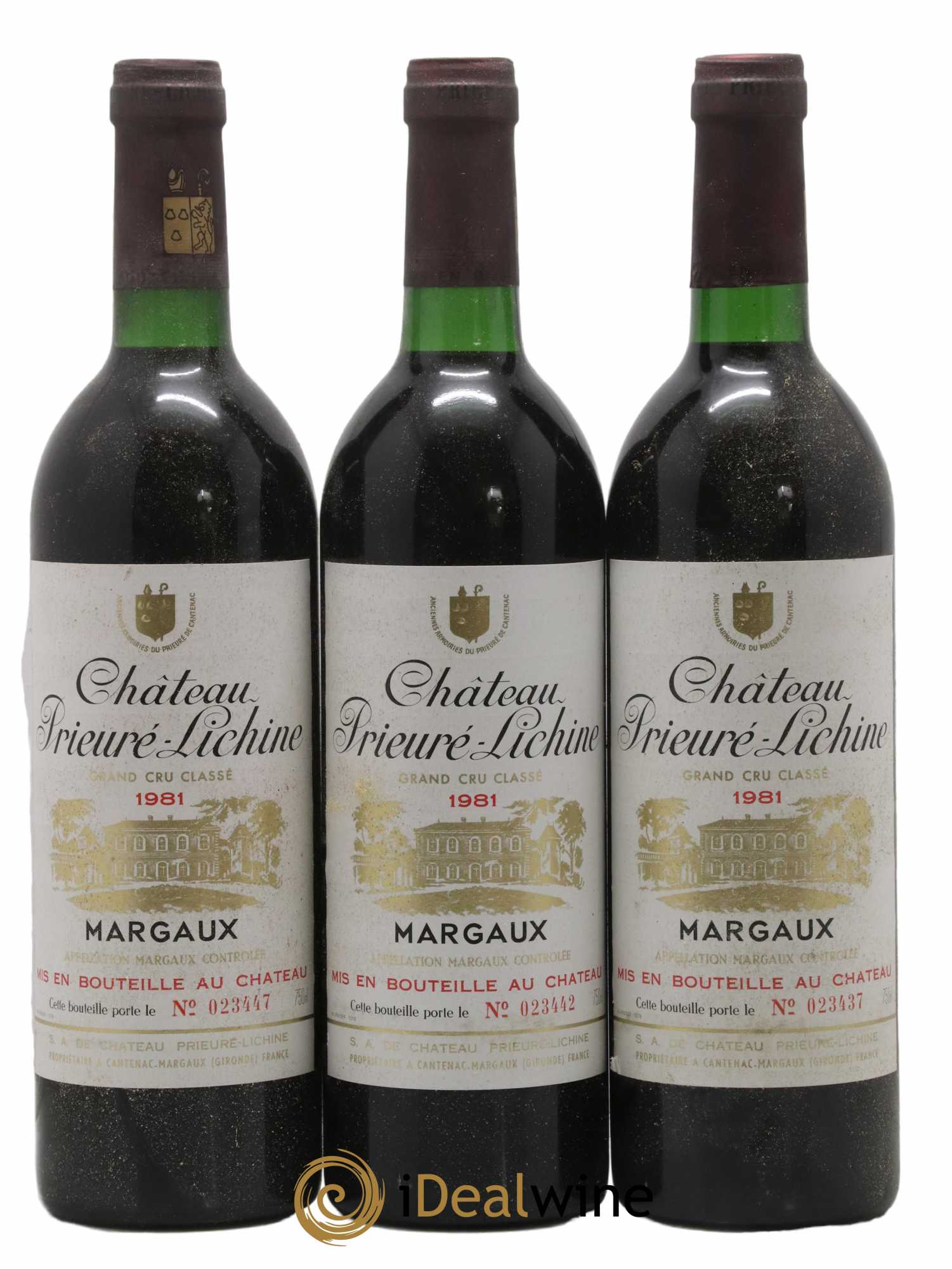 Château Prieuré Lichine 4ème Grand Cru Classé 1981 - Lot de 3 bouteilles - 0
