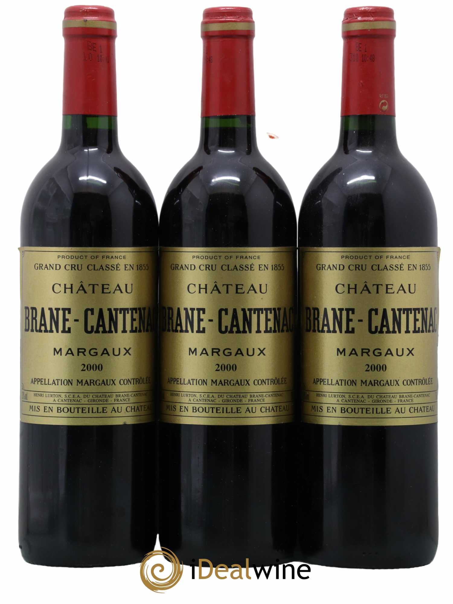Château Brane Cantenac 2ème Grand Cru Classé 2000 - Lot de 3 bouteilles - 0