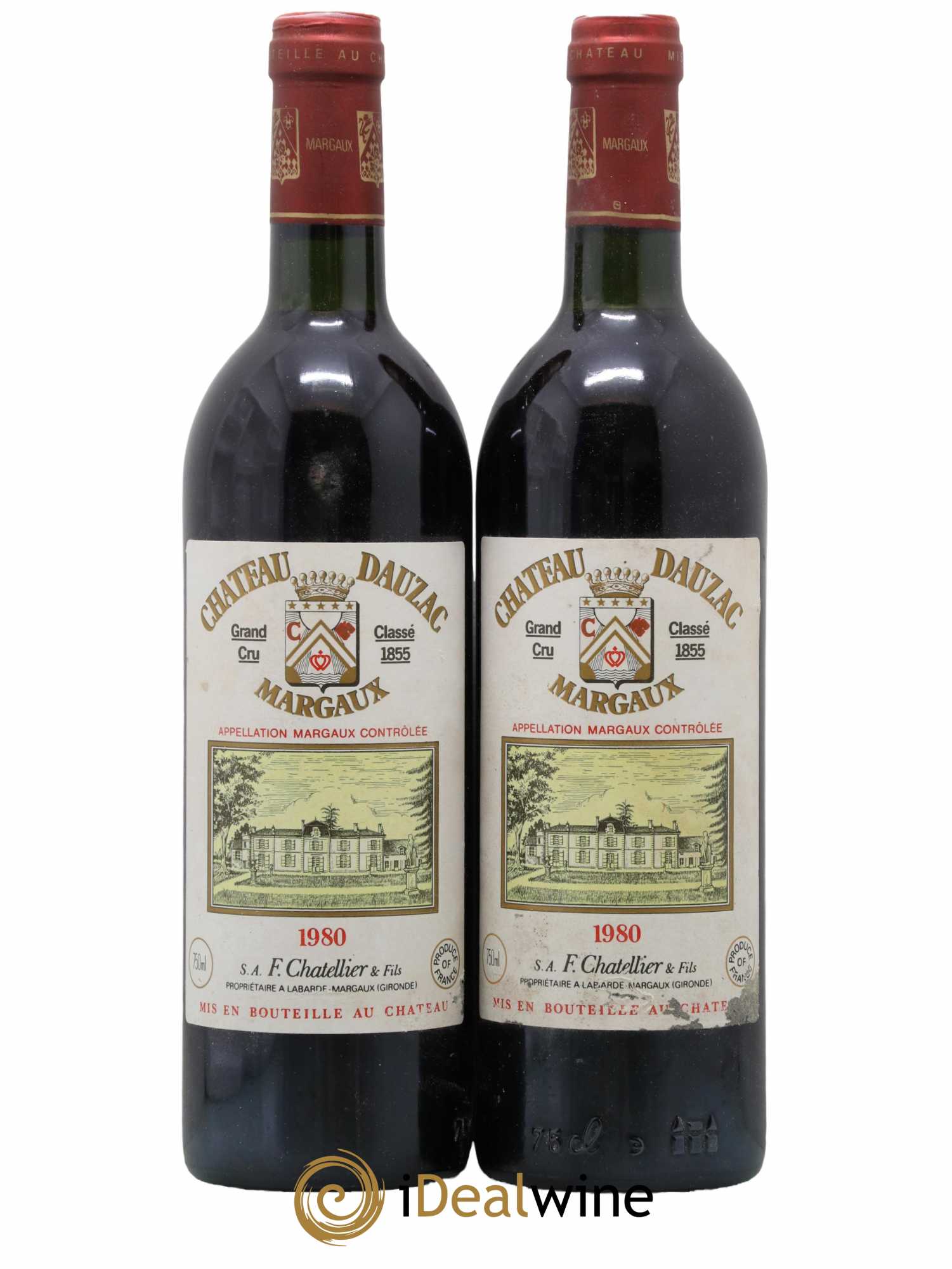 Château Dauzac 5ème Grand Cru Classé 1980 - Lot de 2 bouteilles - 0
